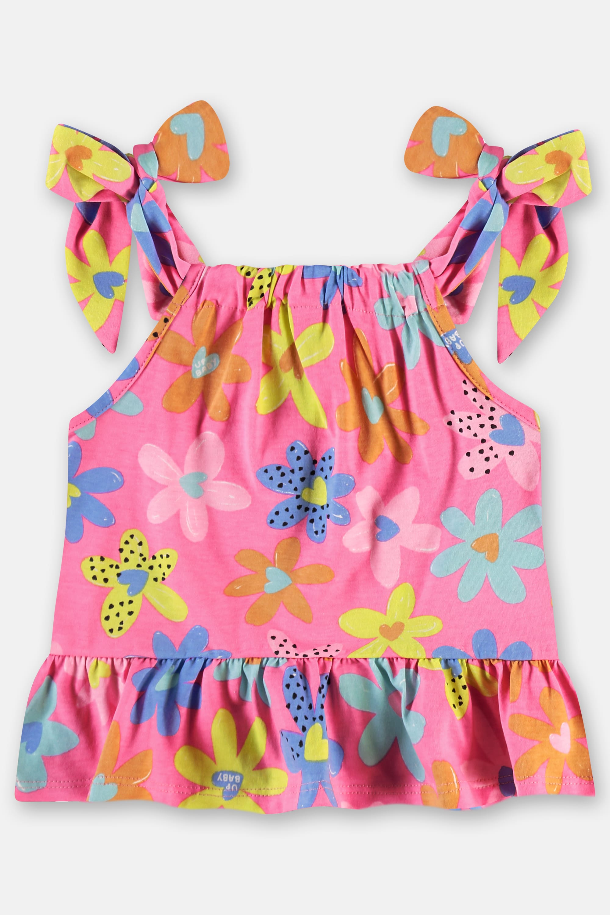 Conjunto Infantil Bata e Short Algodão Floral (Rosa) Up Baby - Imagem 10