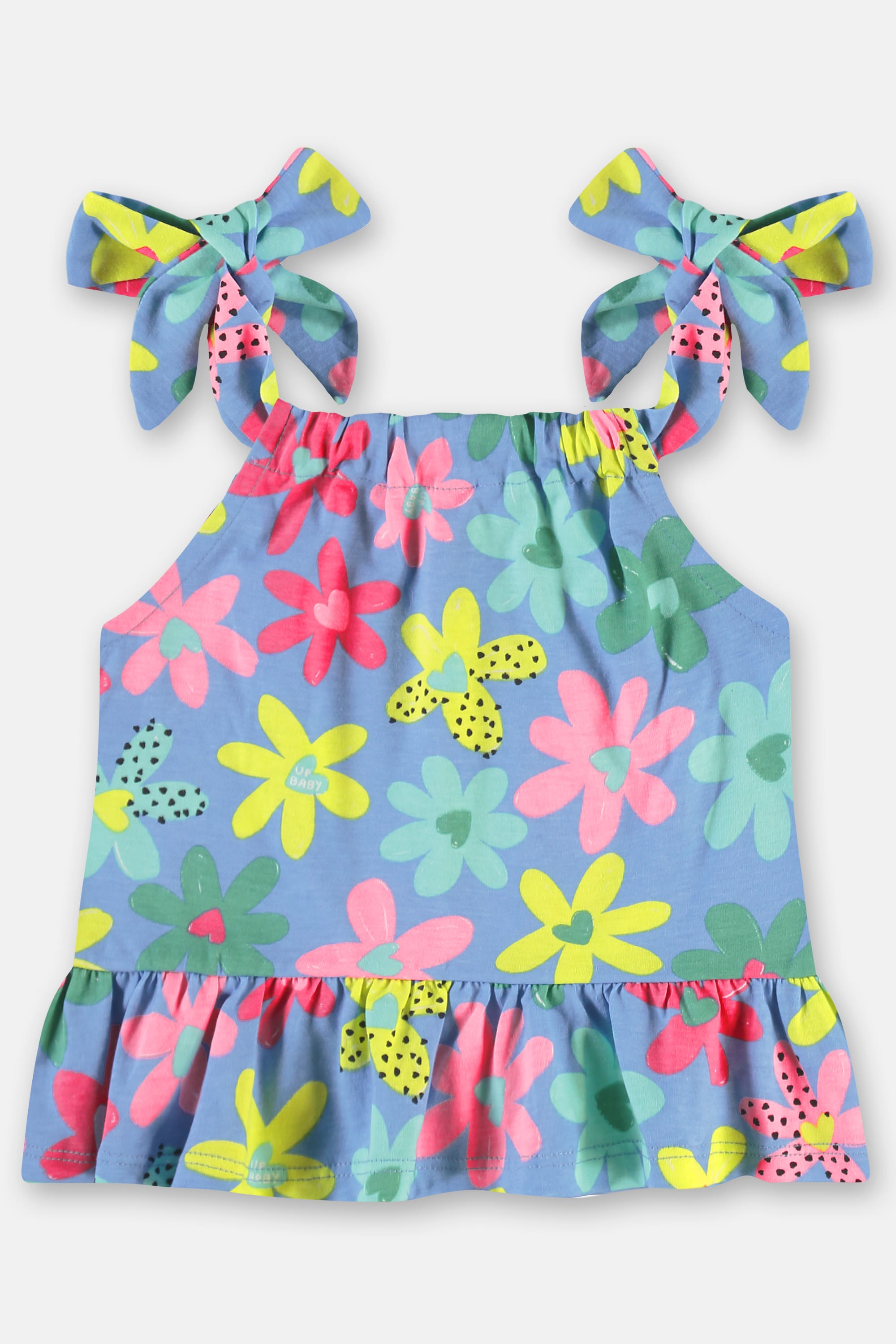 Conjunto Infantil Bata e Short Algodão Floral (Azul) Up Baby - Imagem 32