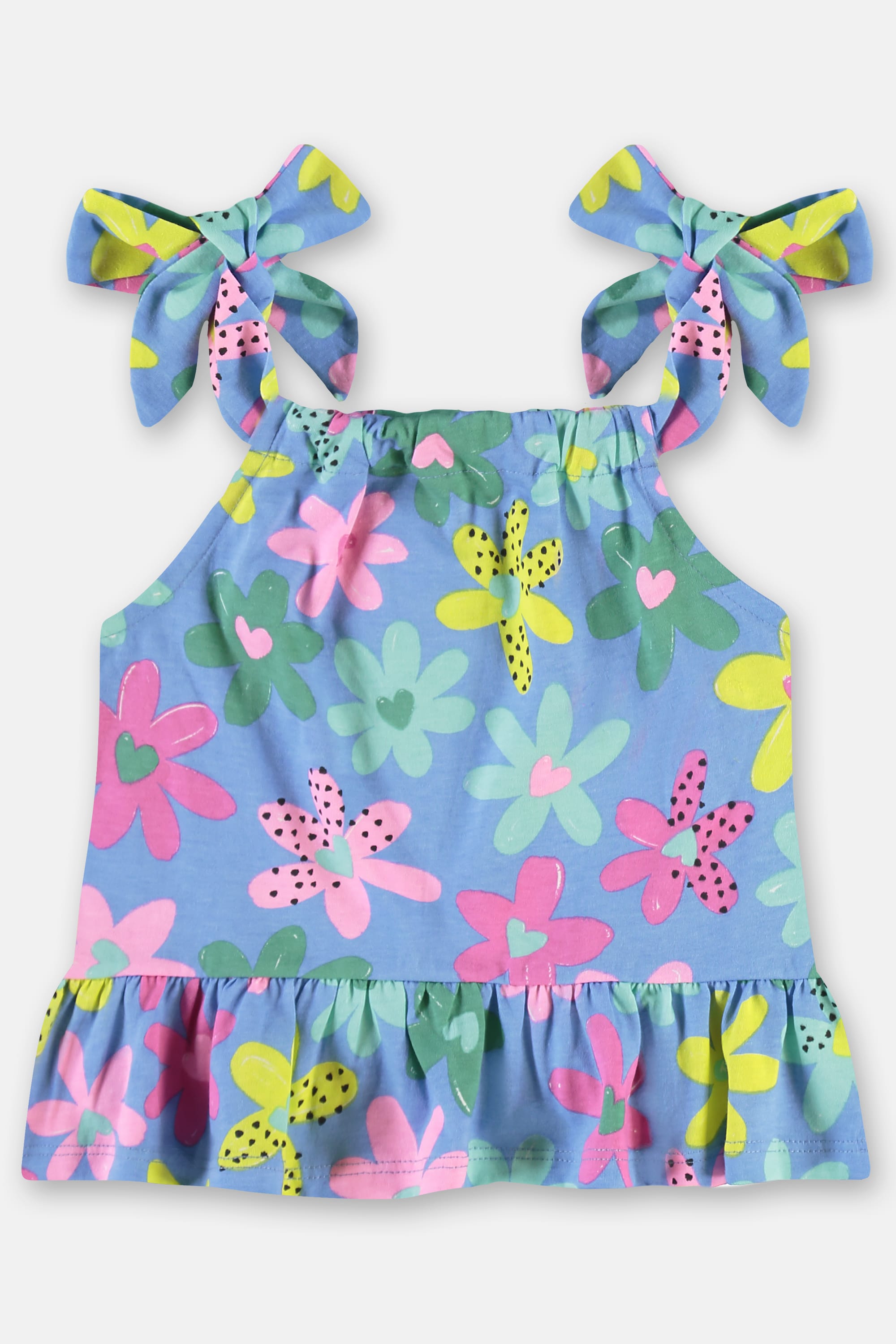 Conjunto Infantil Bata e Short Algodão Floral (Azul) Up Baby - Imagem 46