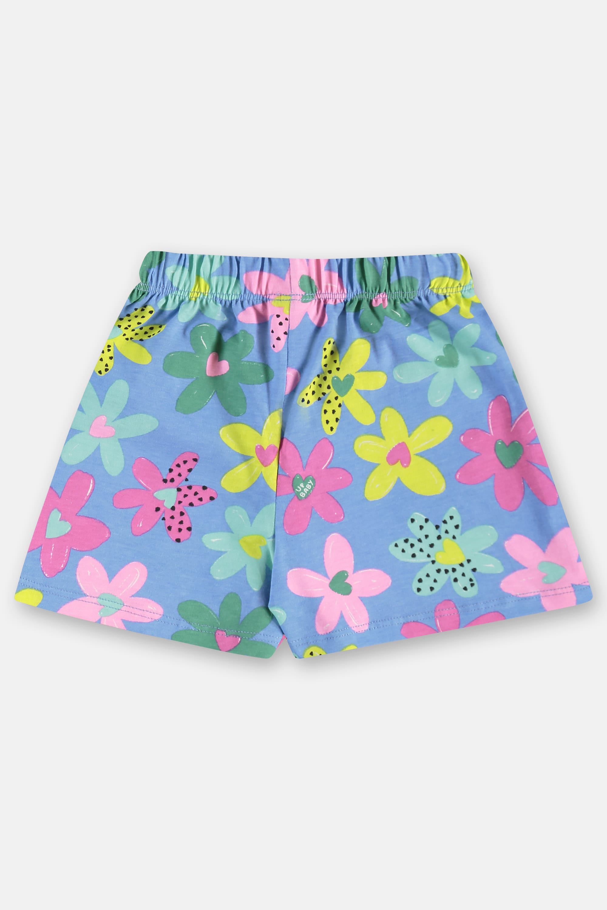 Conjunto Infantil Bata e Short Algodão Floral (Azul) Up Baby - Imagem 41