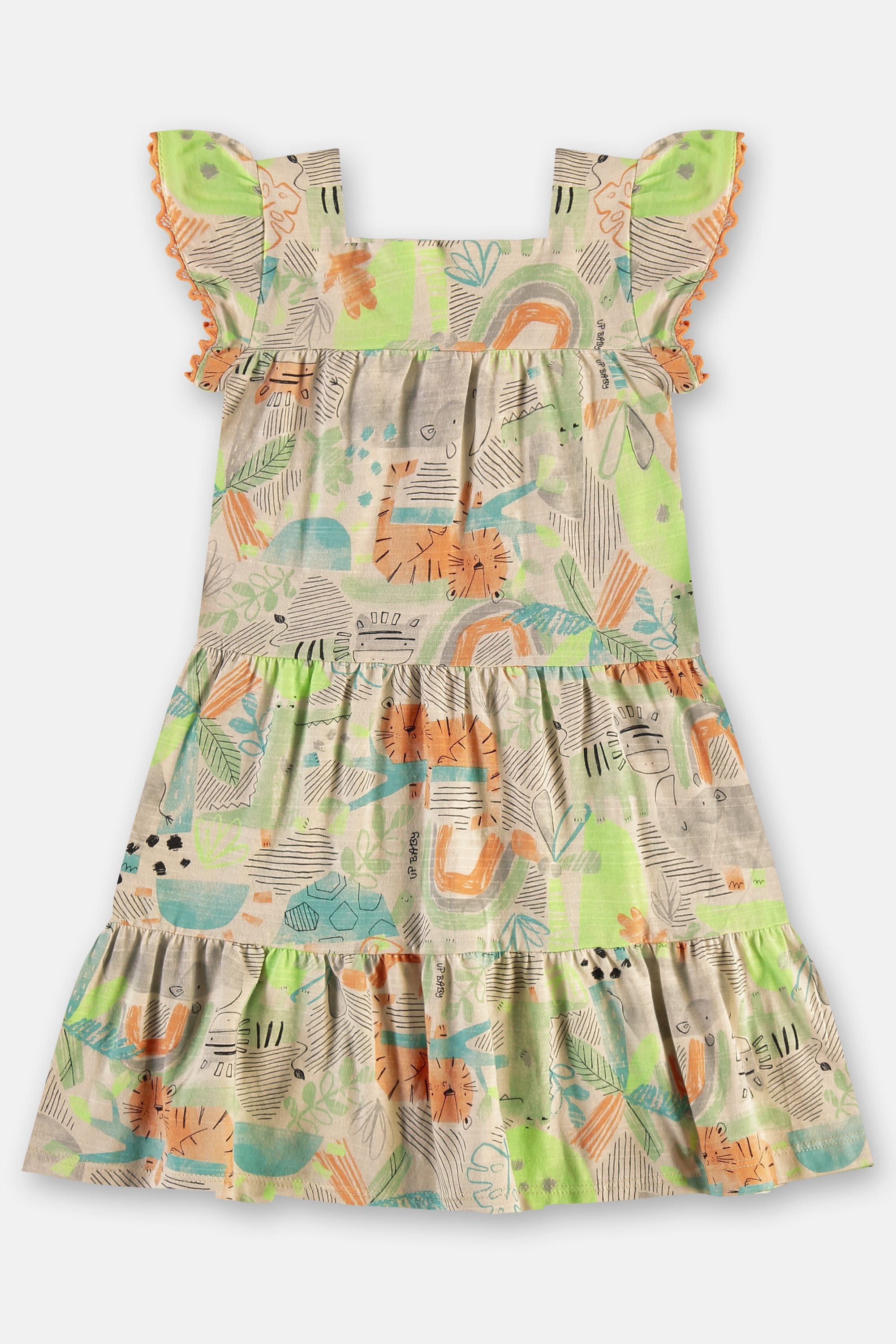 Vestido Infantil em Algodão Flamê (Bege) Up Baby - Imagem 12