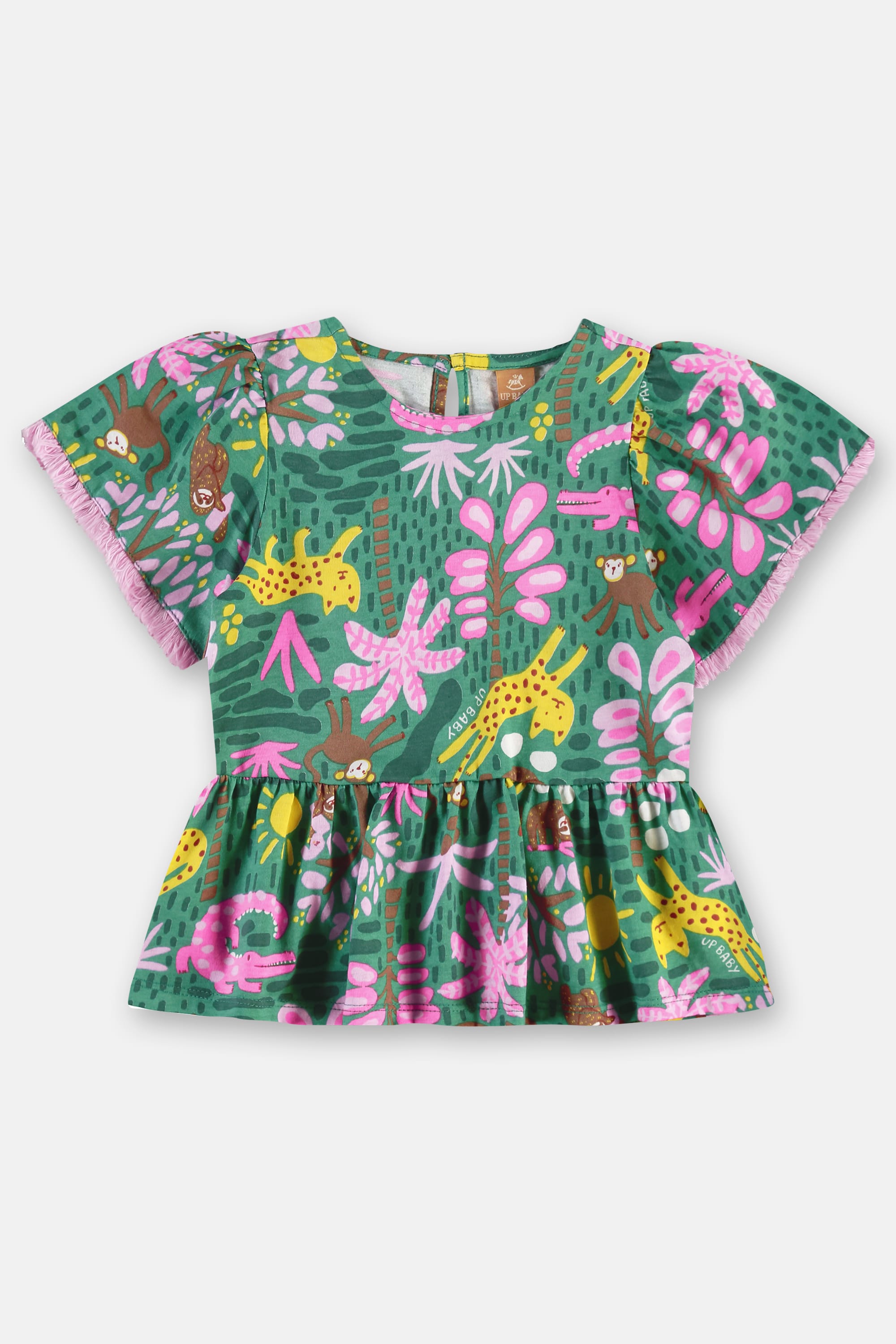 Conjunto Infantil Feminino com Bata e Short (Verde) Up Baby - Imagem 26