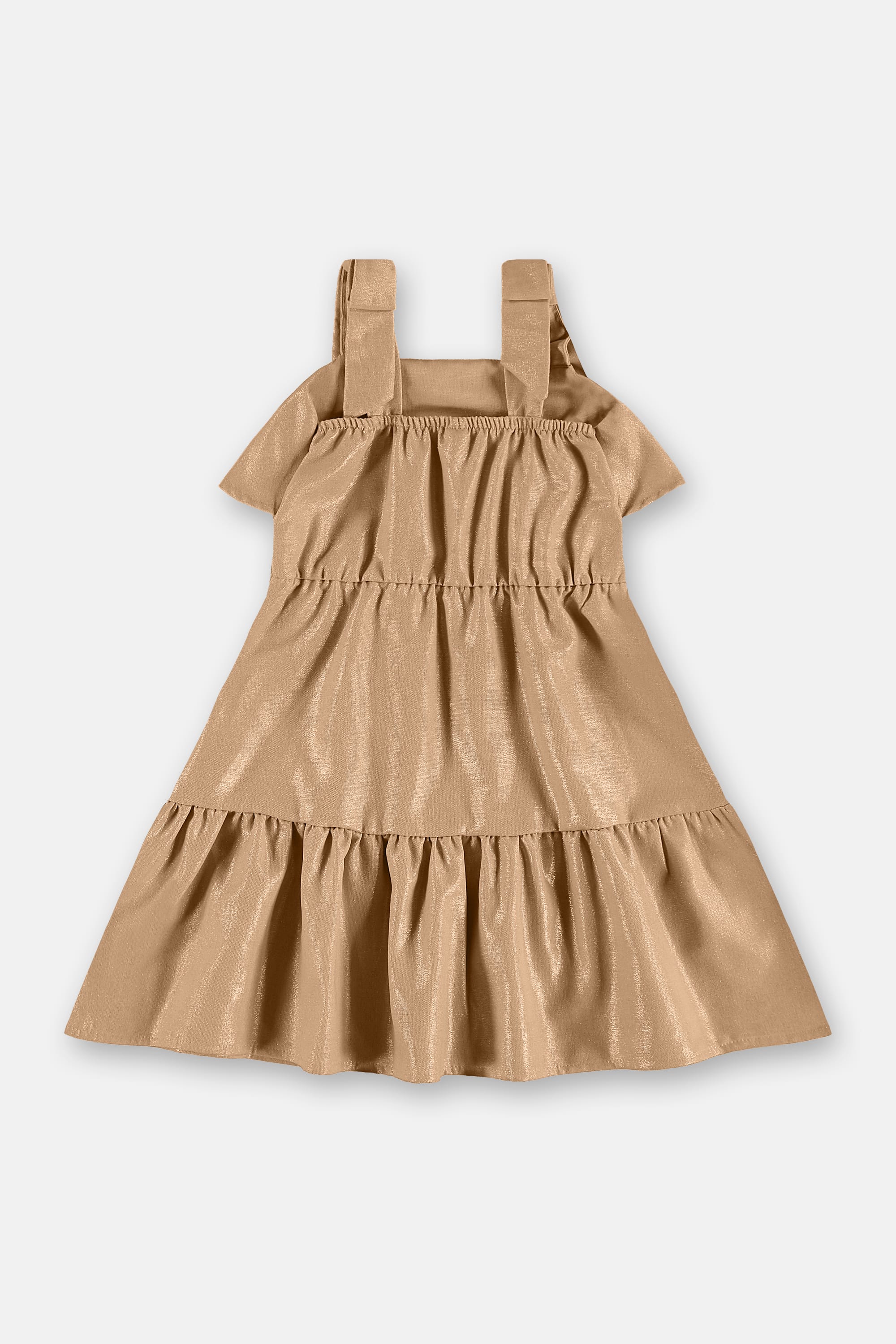 Vestido Infantil em Tecido de Linho com Foil (Marrom) Up Baby - Imagem 9