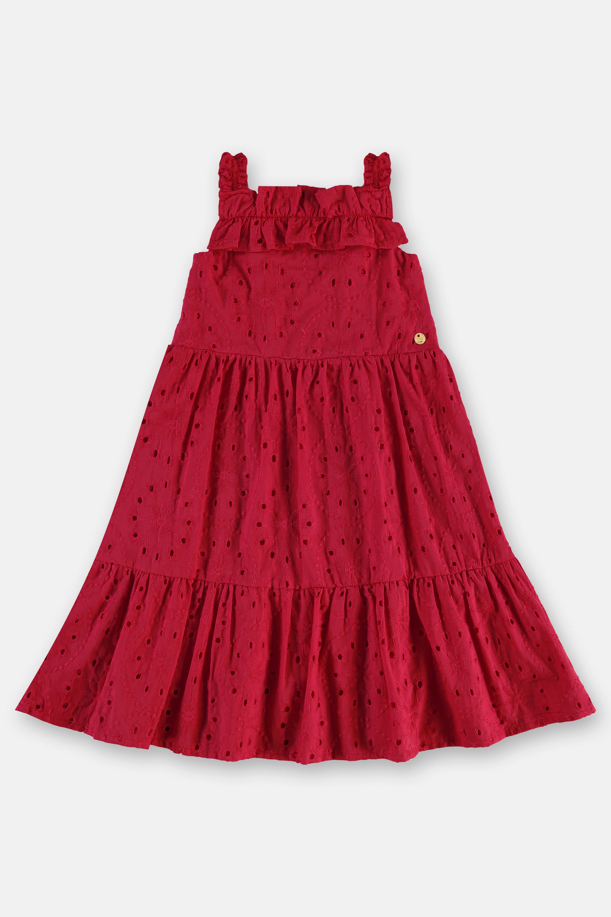 Vestido Infantil em Tecido Laise Forrado (Vermelho) Up Baby - Imagem 8