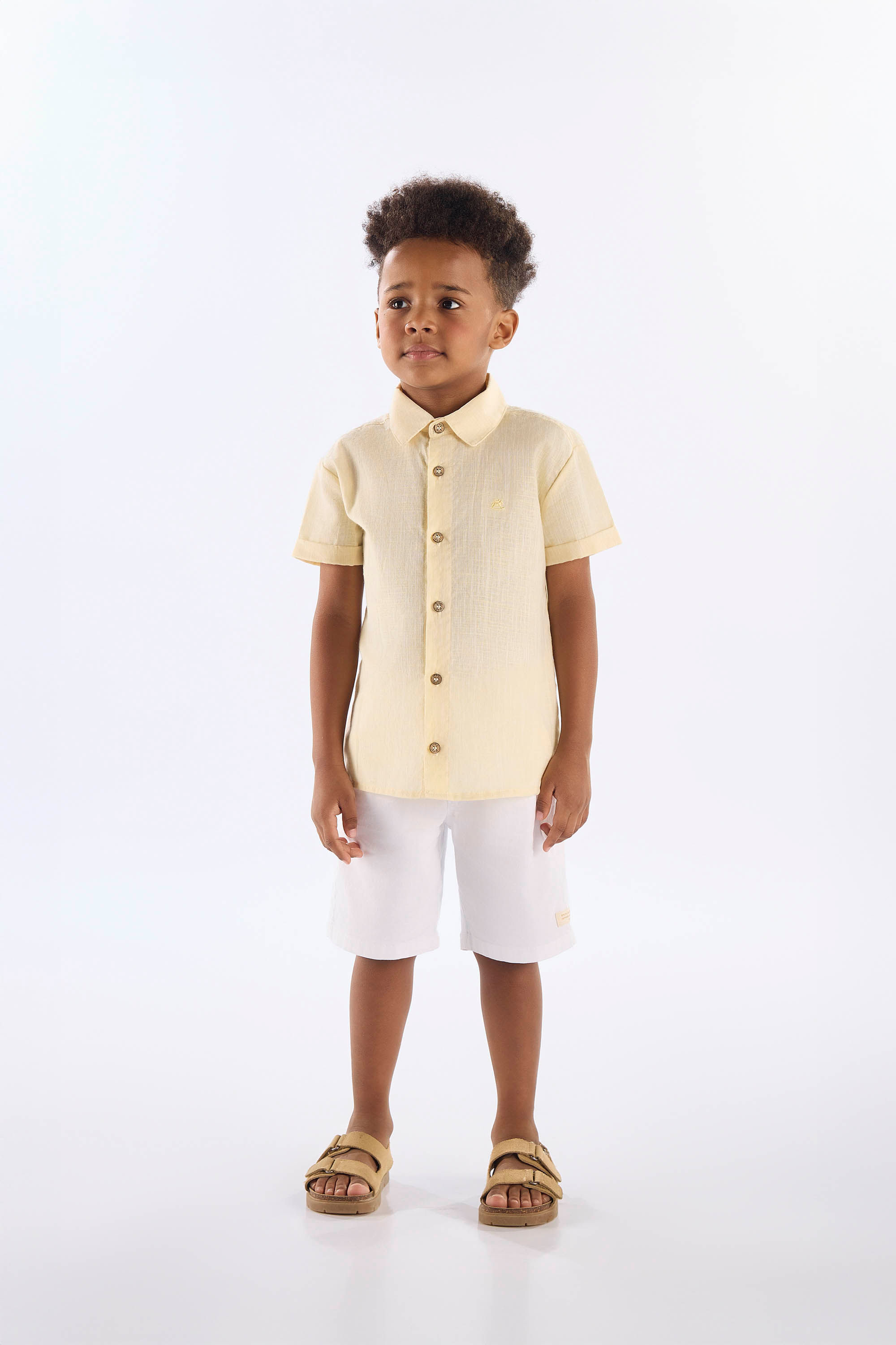 Camisa Infantil Masculina em Algodão Voil (Amarelo) Up Baby - Imagem 13