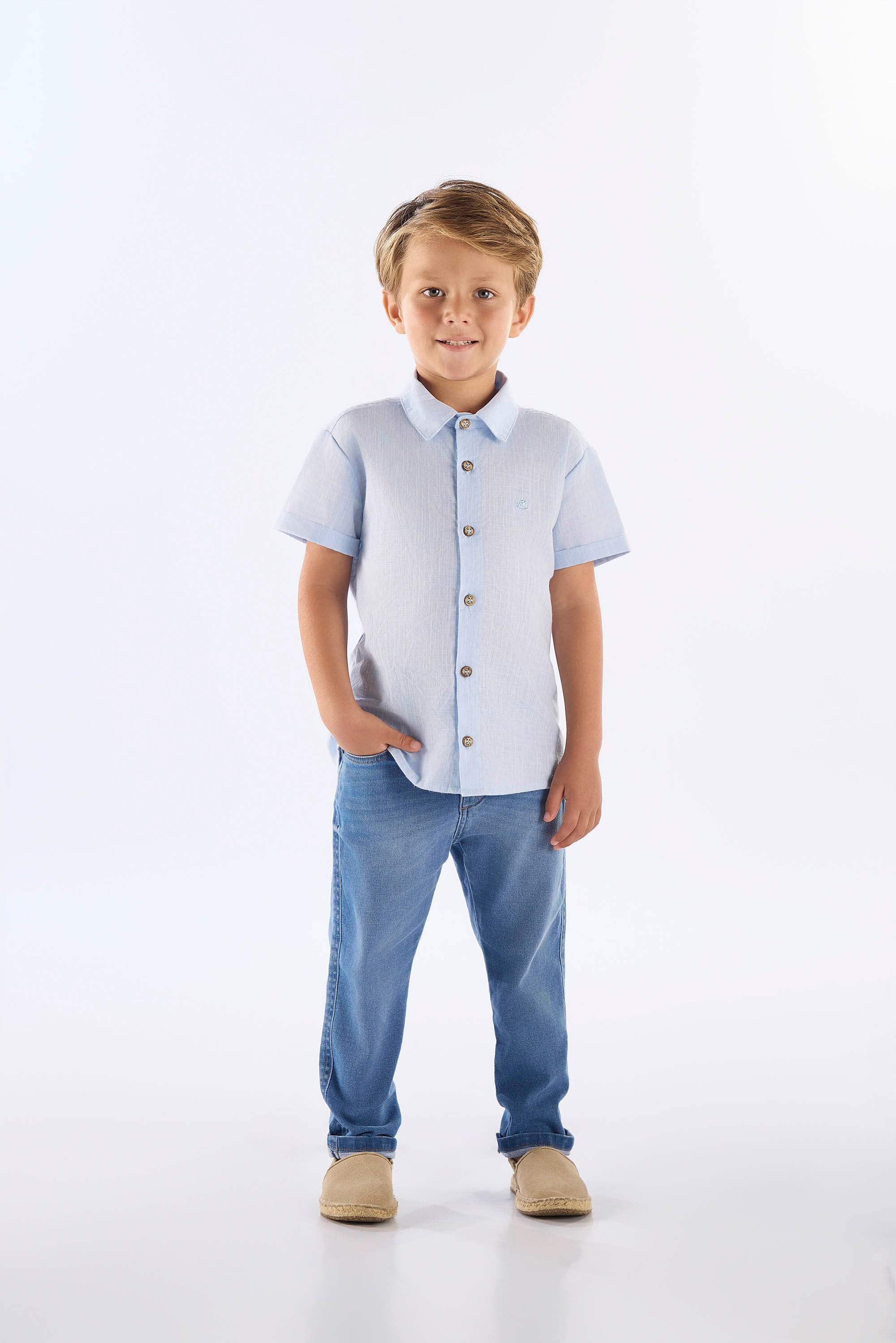 Calça Infantil Masculina em Jeans Moletom (Azul) Up Baby - Imagem 10
