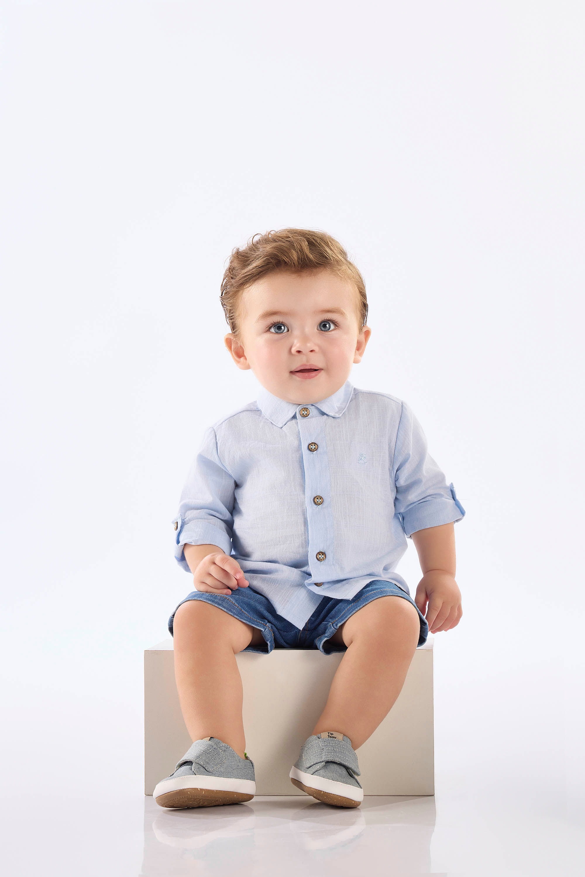Bermuda para Bebê Menino em Jeans com Elastano (Azul) Up Baby - Imagem 13