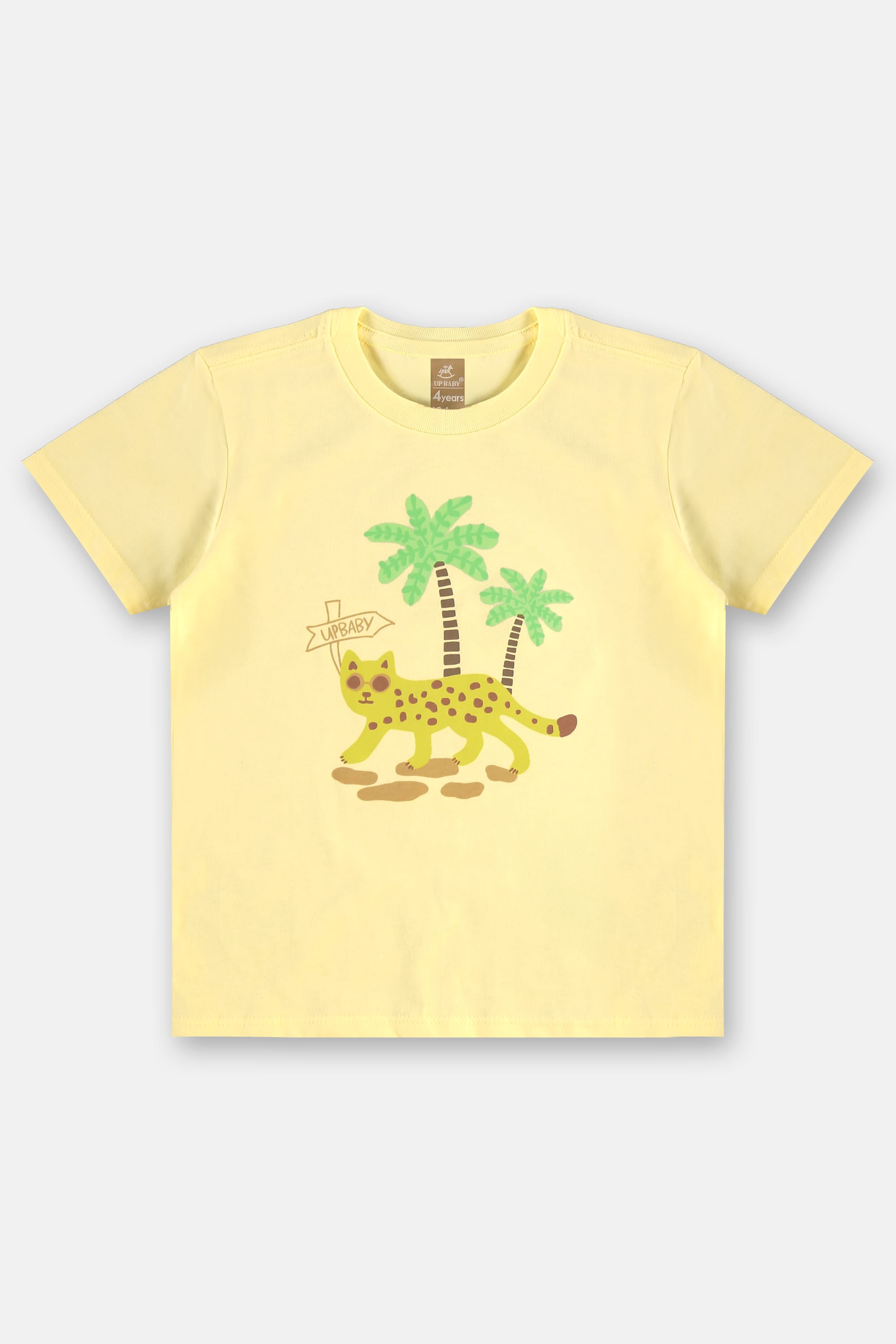 Conjunto Infantil com Camiseta em Algodão e Short em Microfibra (Amarelo) Up Baby - Imagem 2