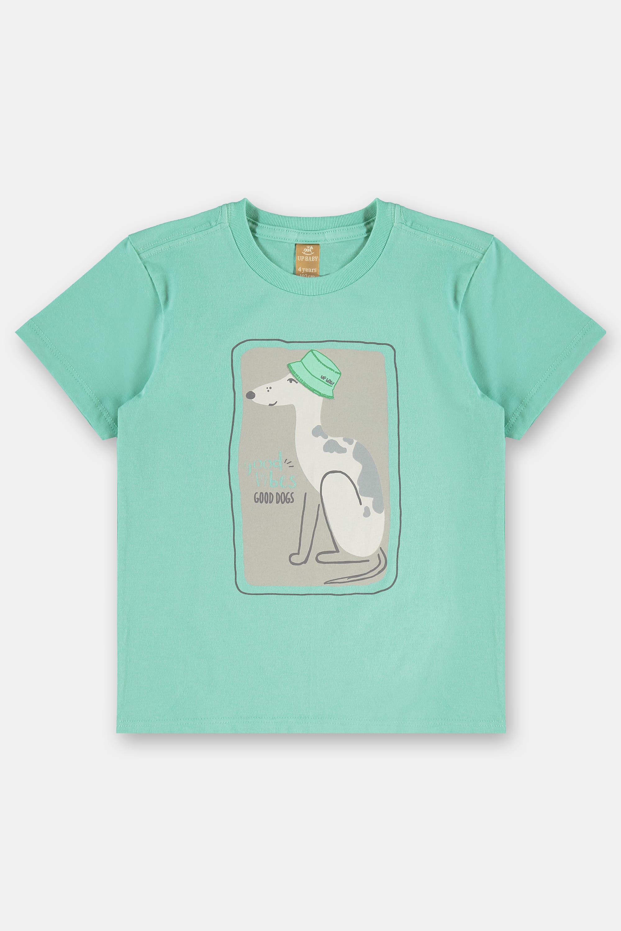 Camiseta Good Vibes Infantil Masculina em Algodão (Verde) Up Baby - Imagem 8