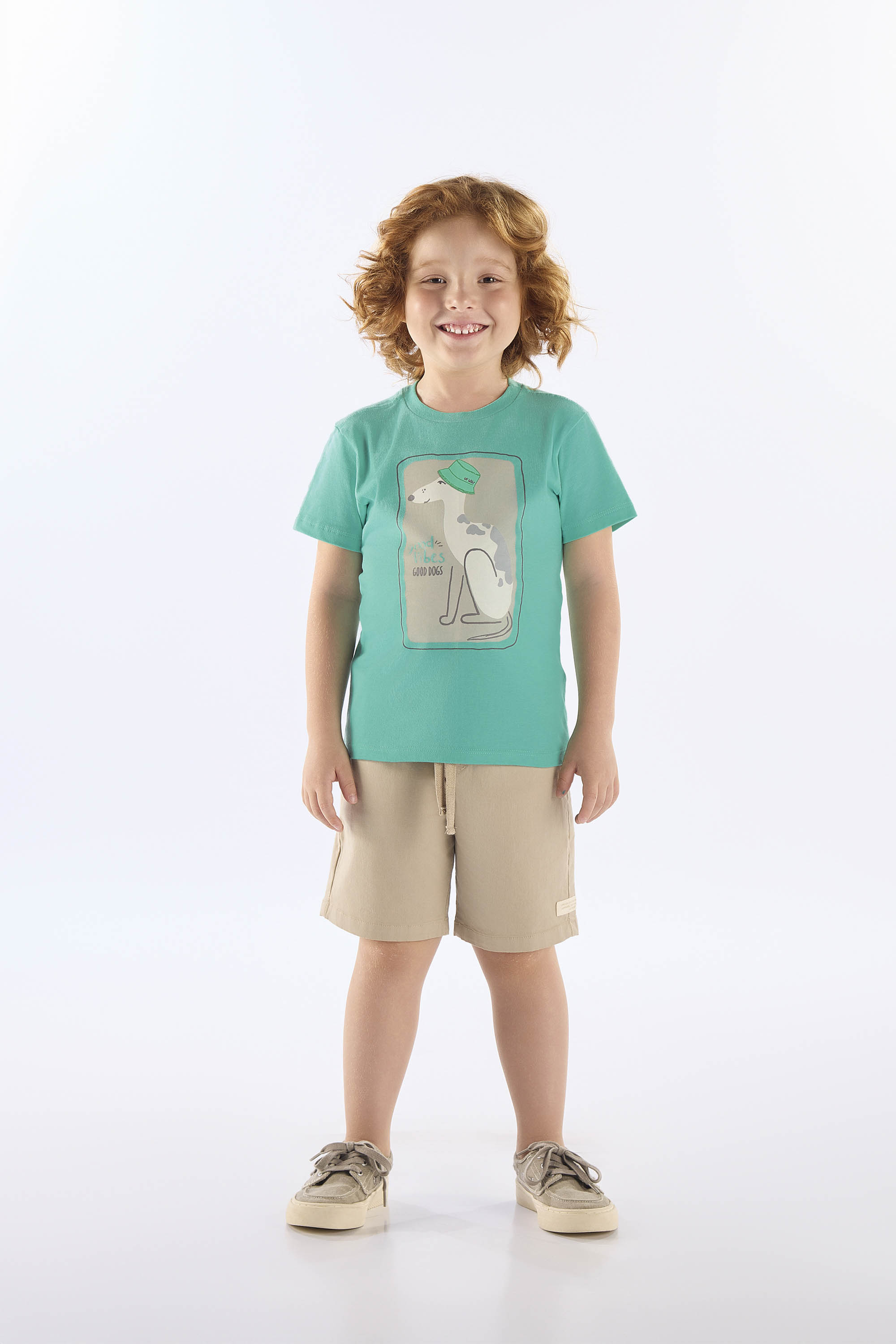 Camiseta Good Vibes Infantil Masculina em Algodão (Verde) Up Baby - Imagem 7