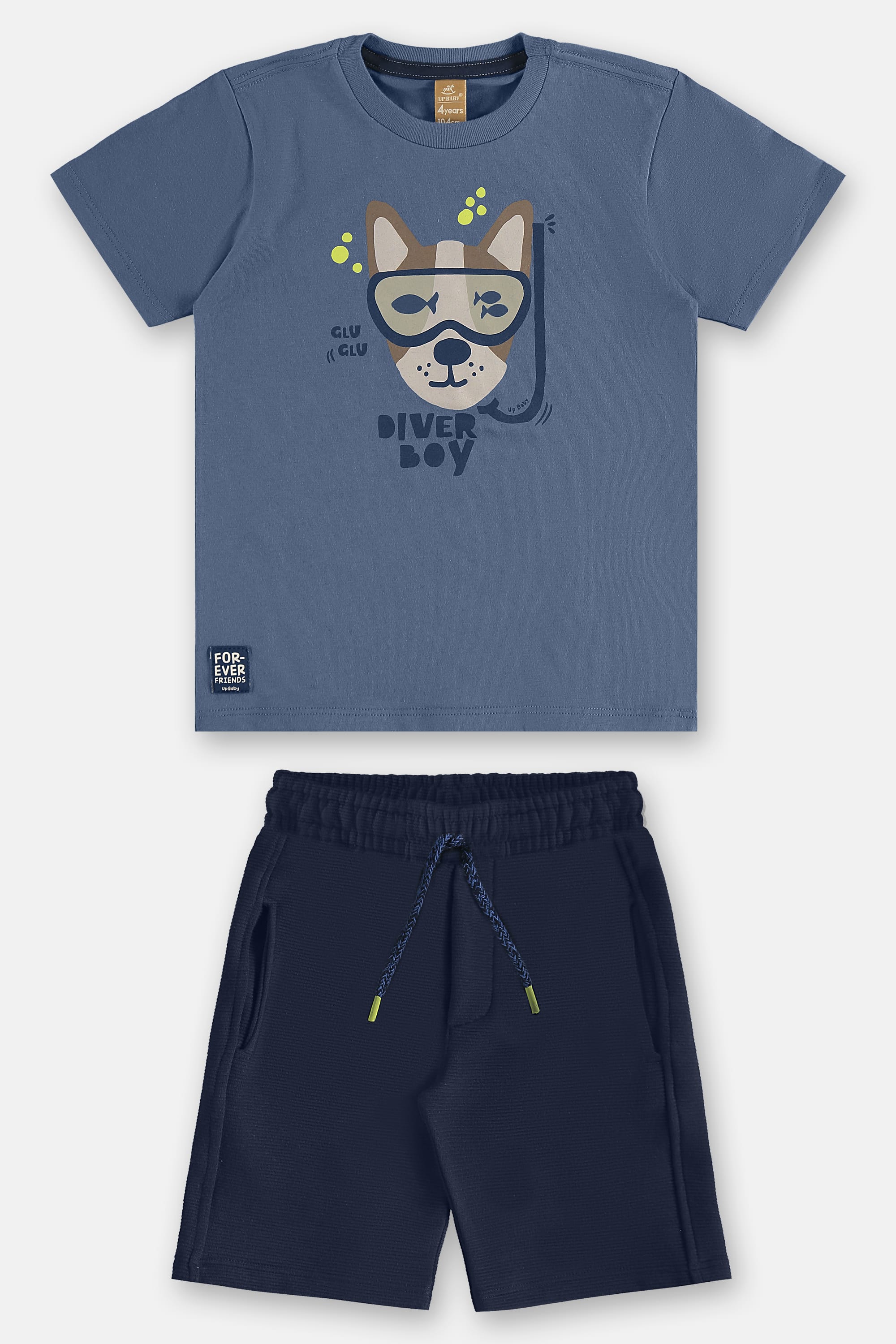 Conjunto Infantil Diver Boy com Camiseta e Bermuda (Azul) Up Baby - Imagem 18