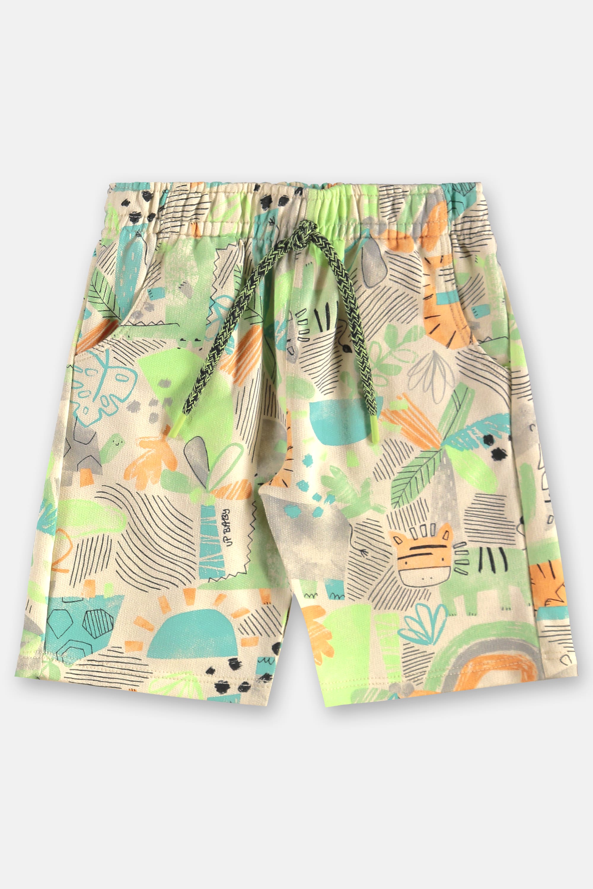 Conjunto Infantil com Camiseta e Bermuda Estampa Abstrata (Preto) Up Baby - Imagem 9