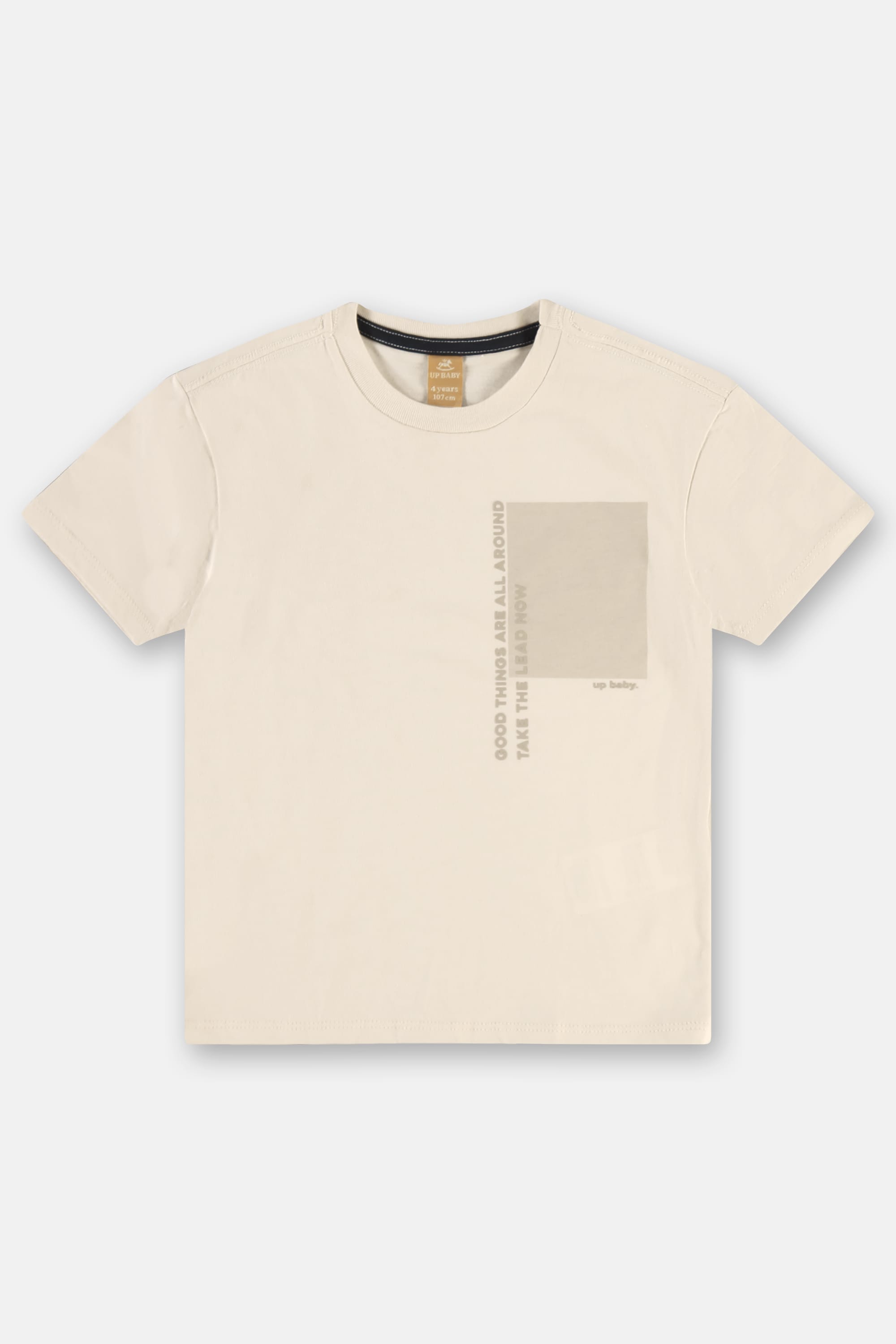 Conjunto Infantil Masculino com Camiseta Around You e Bermuda (Bege) Up Baby - Imagem 20