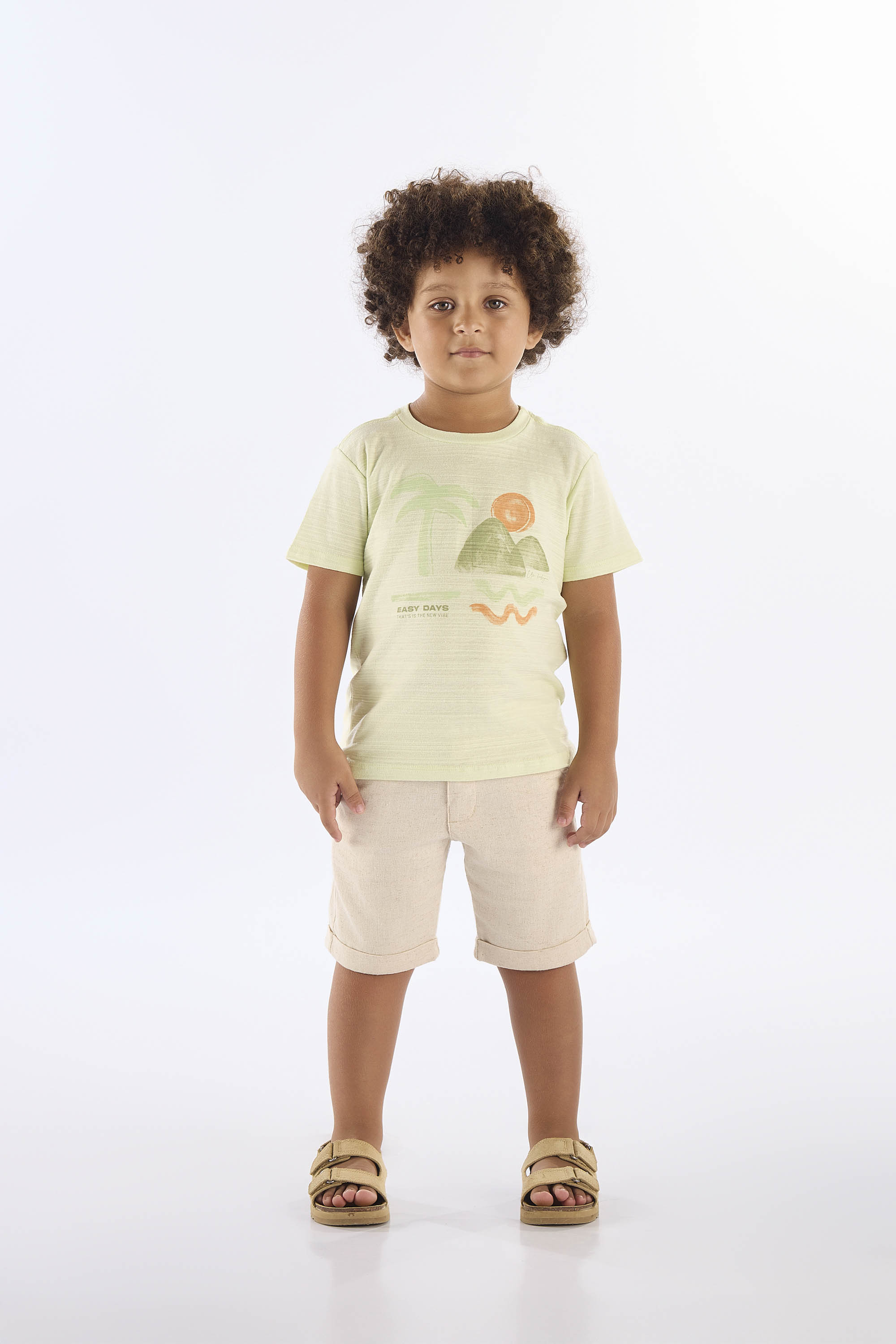 Camiseta em Algodão Flamê Infantil Masculina (Verde Limão) Up Baby - Imagem 7