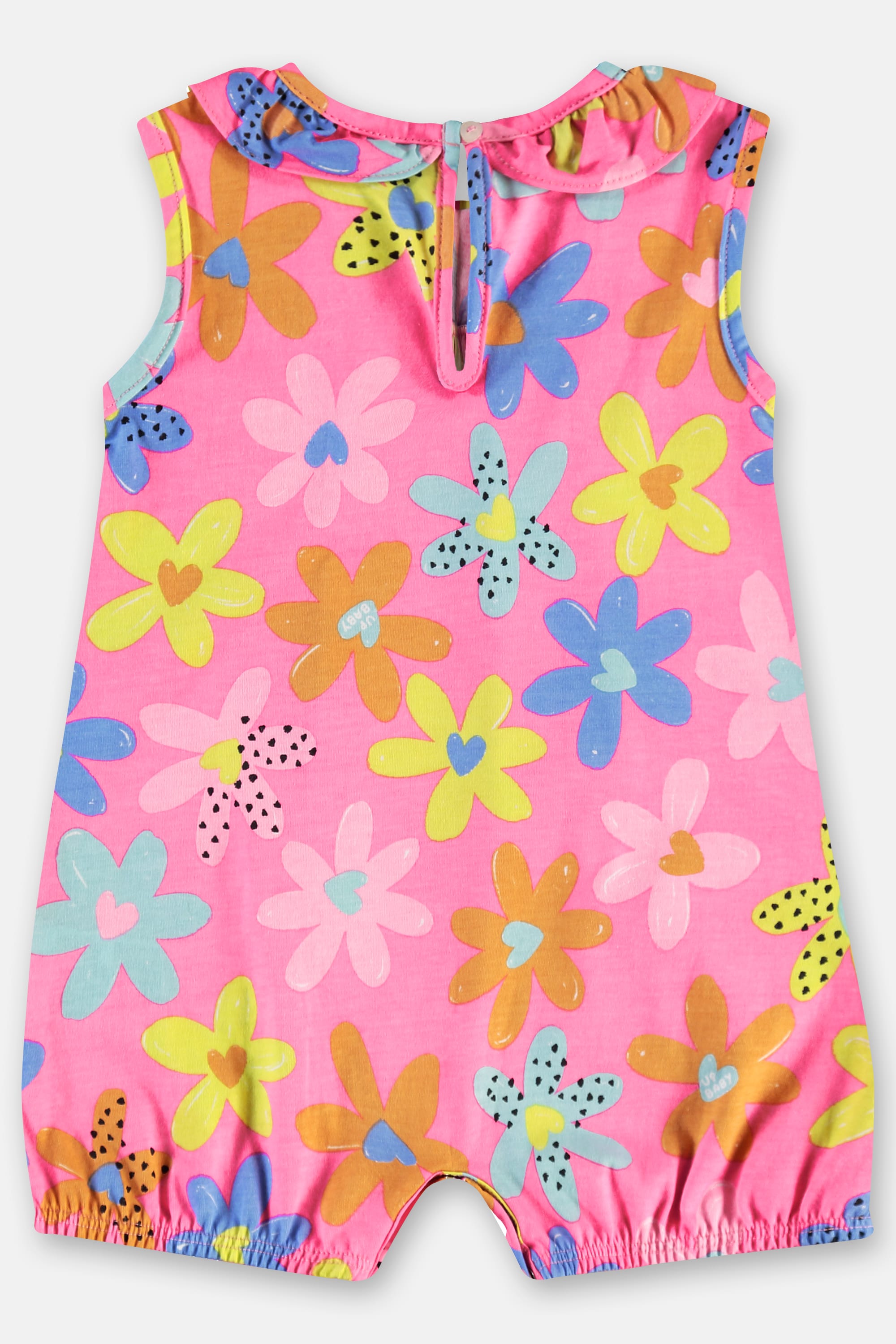 Macaquinho Floral para Bebê Menina em Algodão (Rosa Pink) Up Baby - Imagem 4