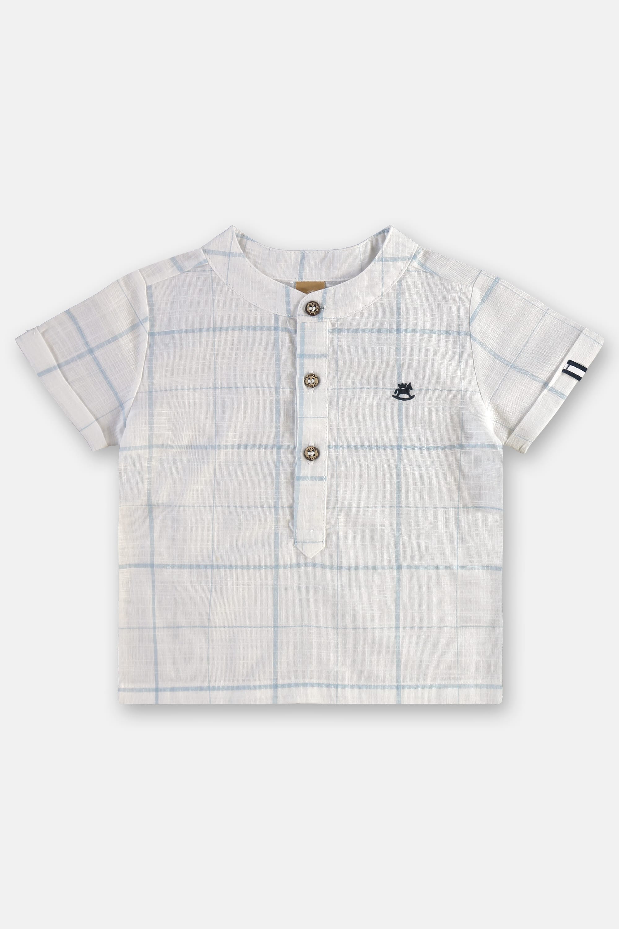 Conjunto Bebê Menino com Bata Xadrez e Bermuda (Branco) Up Baby - Imagem 33