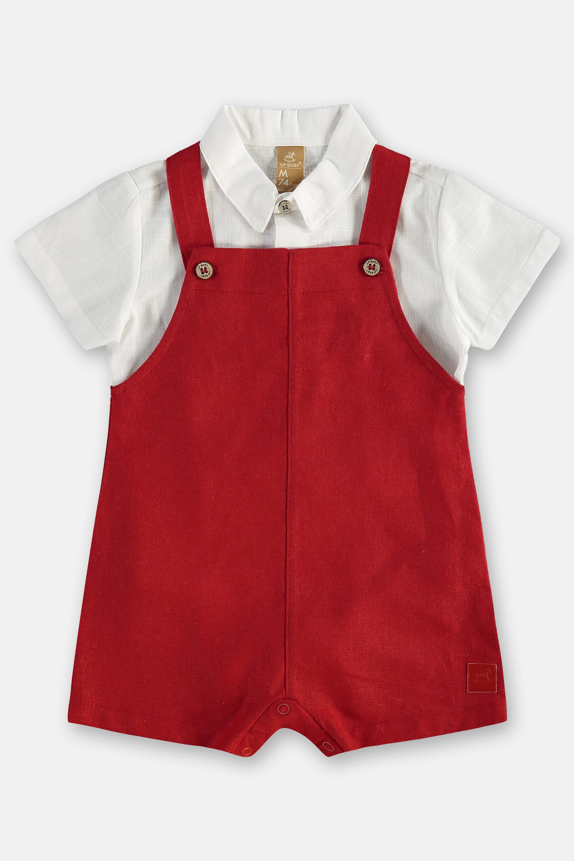 Conjunto Bebê Menino com Body Social e Jardineira (Vermelho) Up Baby - Imagem 11