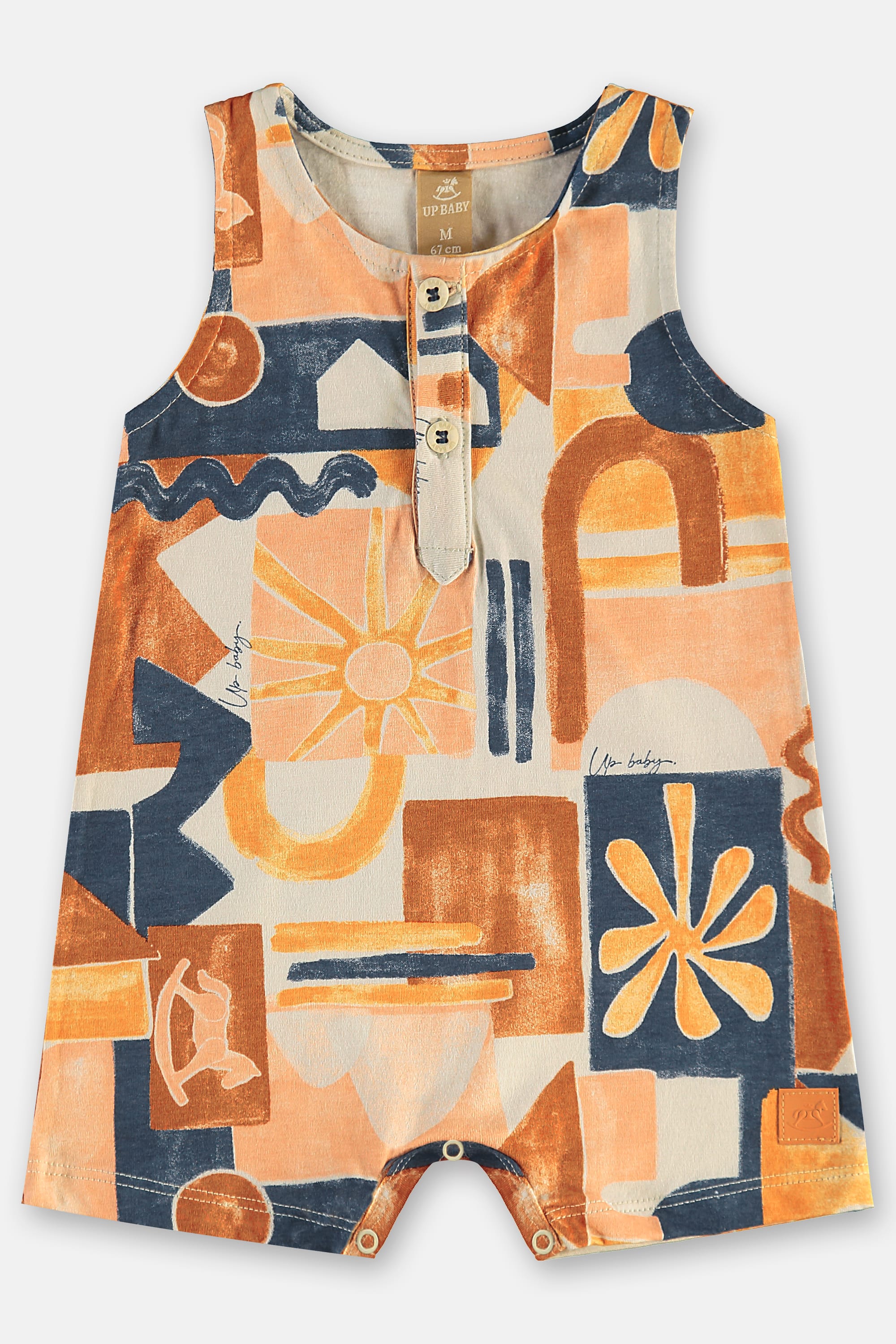 Macaquinho para Bebê Menino com Abertura Entrepernas (Laranja) Up Baby - Imagem 2