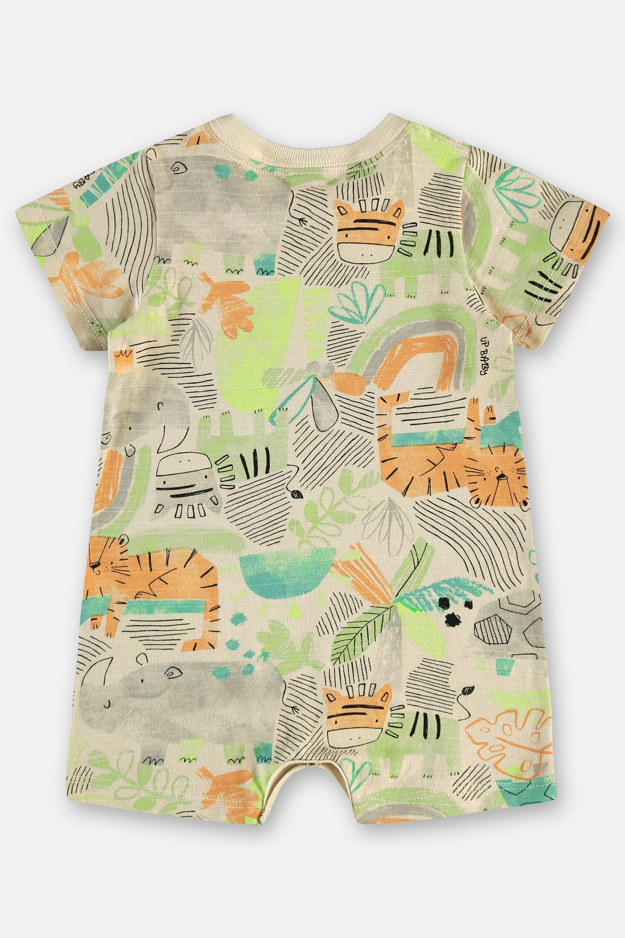 Macaquinho para Bebê Menino em Algodão Safári (Bege) Up Baby - Imagem 2