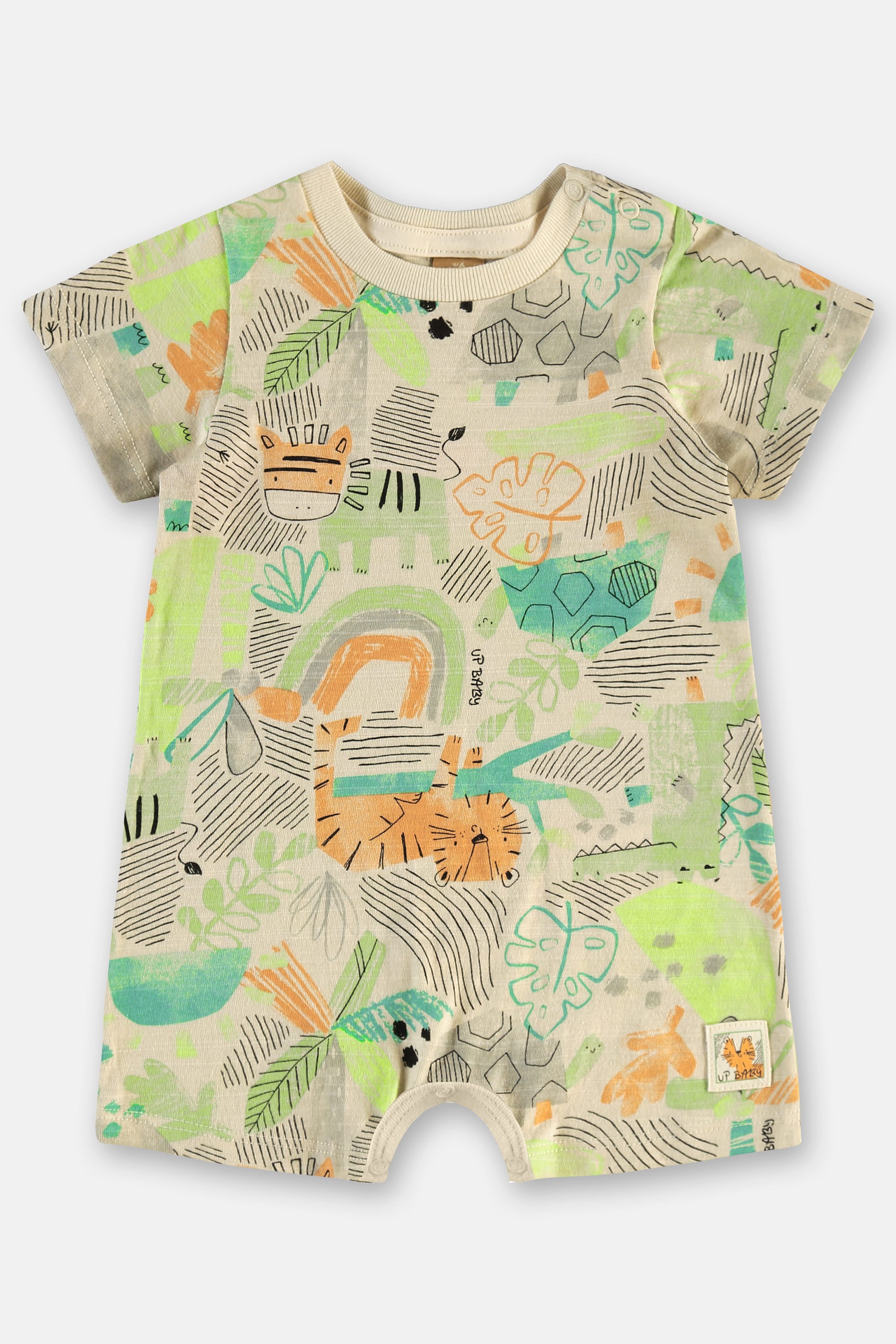 Macaquinho para Bebê Menino em Algodão Safári (Bege) Up Baby