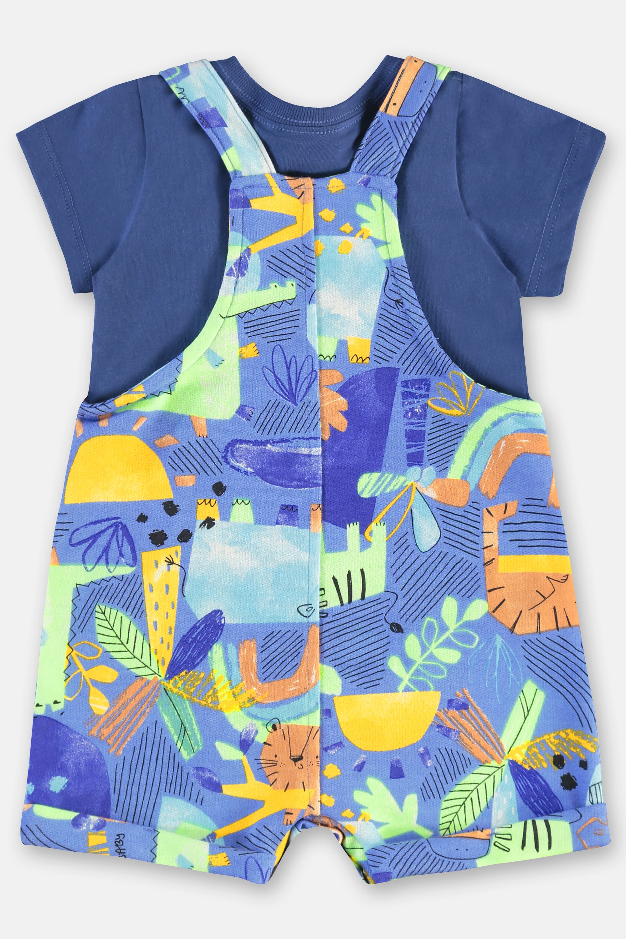 Conjunto Safári para Bebê Menino com Jardineira e Body (Azul) Up Baby - Imagem 12