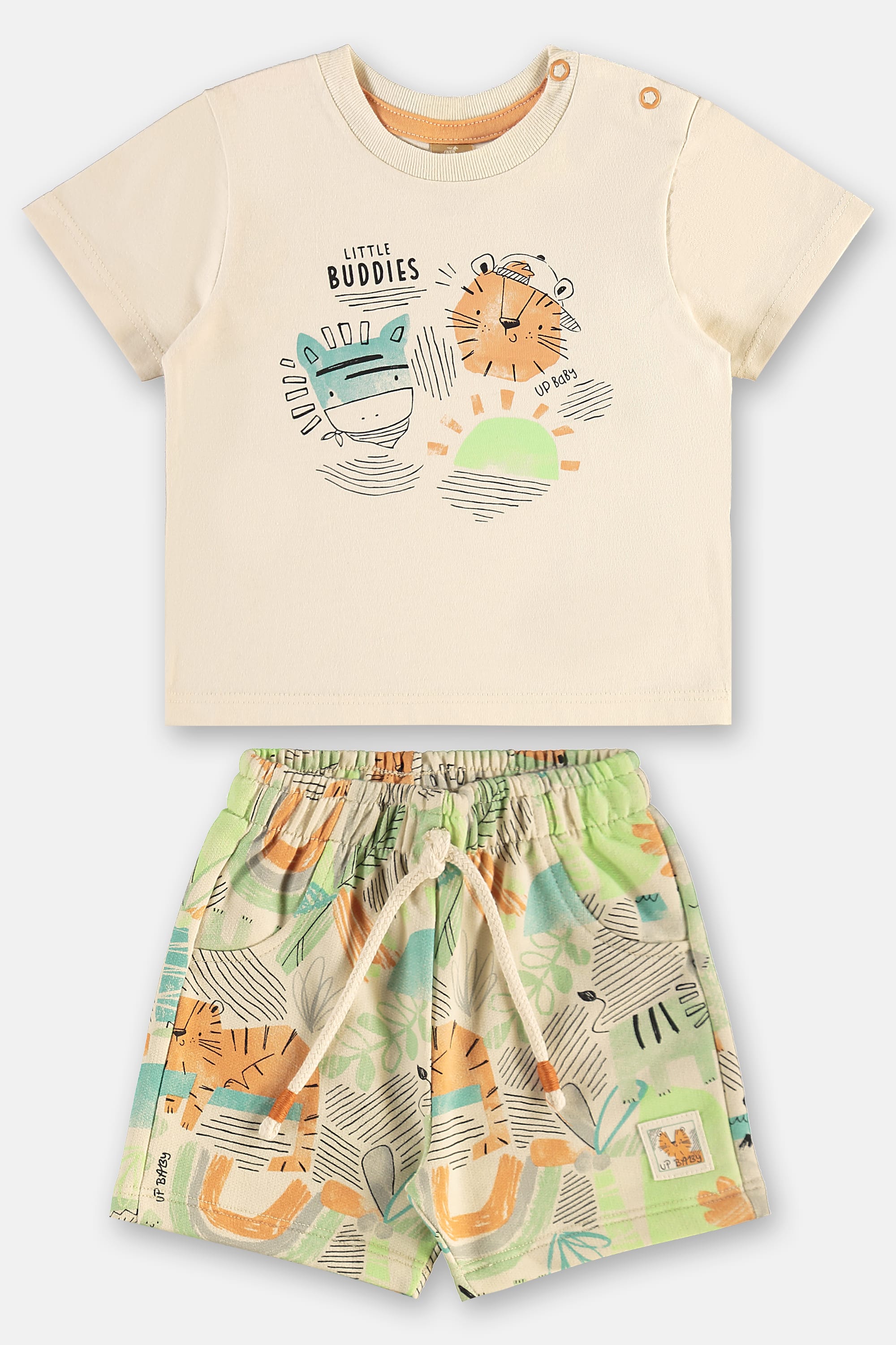 Conjunto Safári com Camiseta e Bermuda para Bebê Menino (Bege) Up Baby - Imagem 11