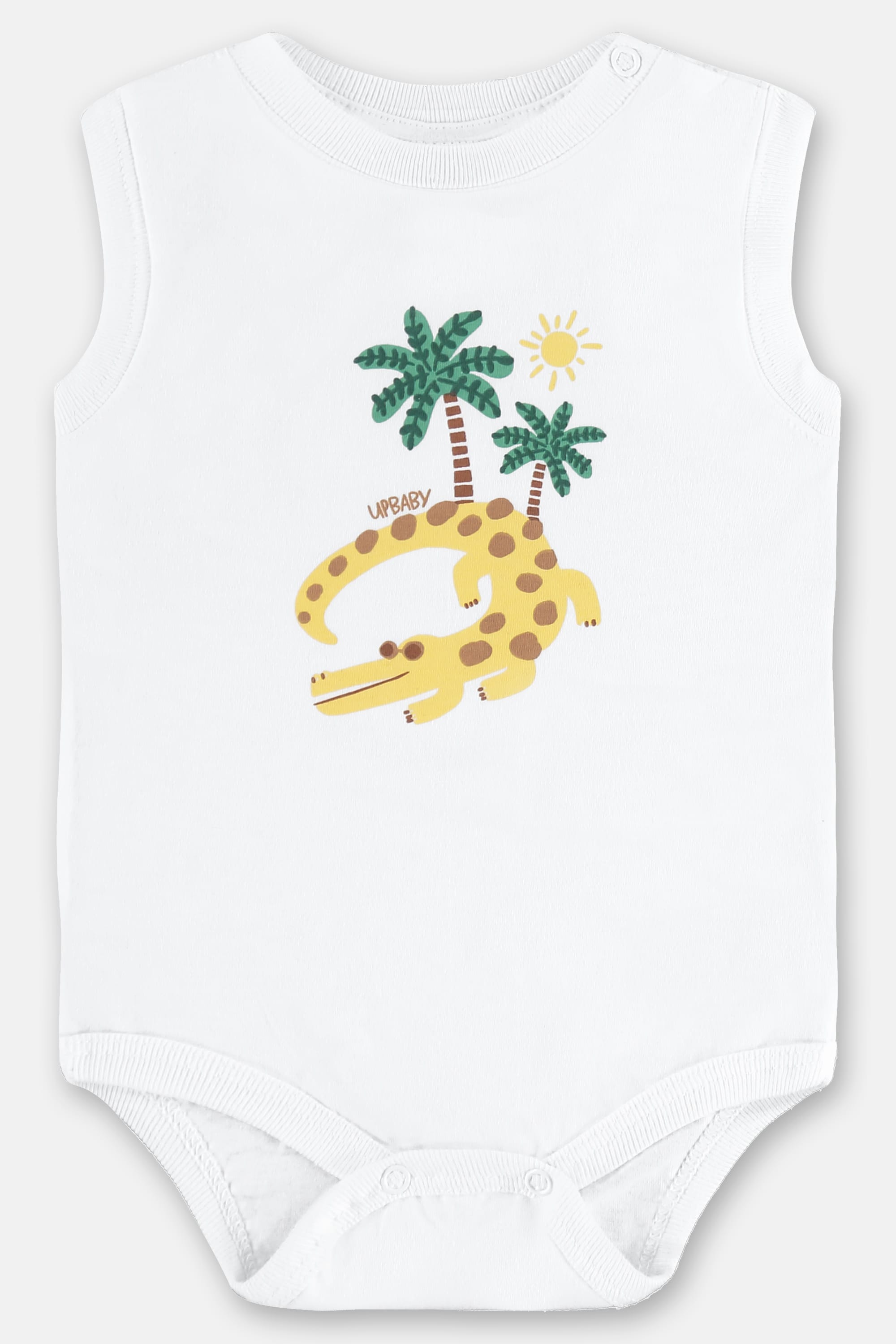 Conjunto de Verão para Bebê Menino com Body Regata e Bermuda (Branco) Up Baby - Imagem 12
