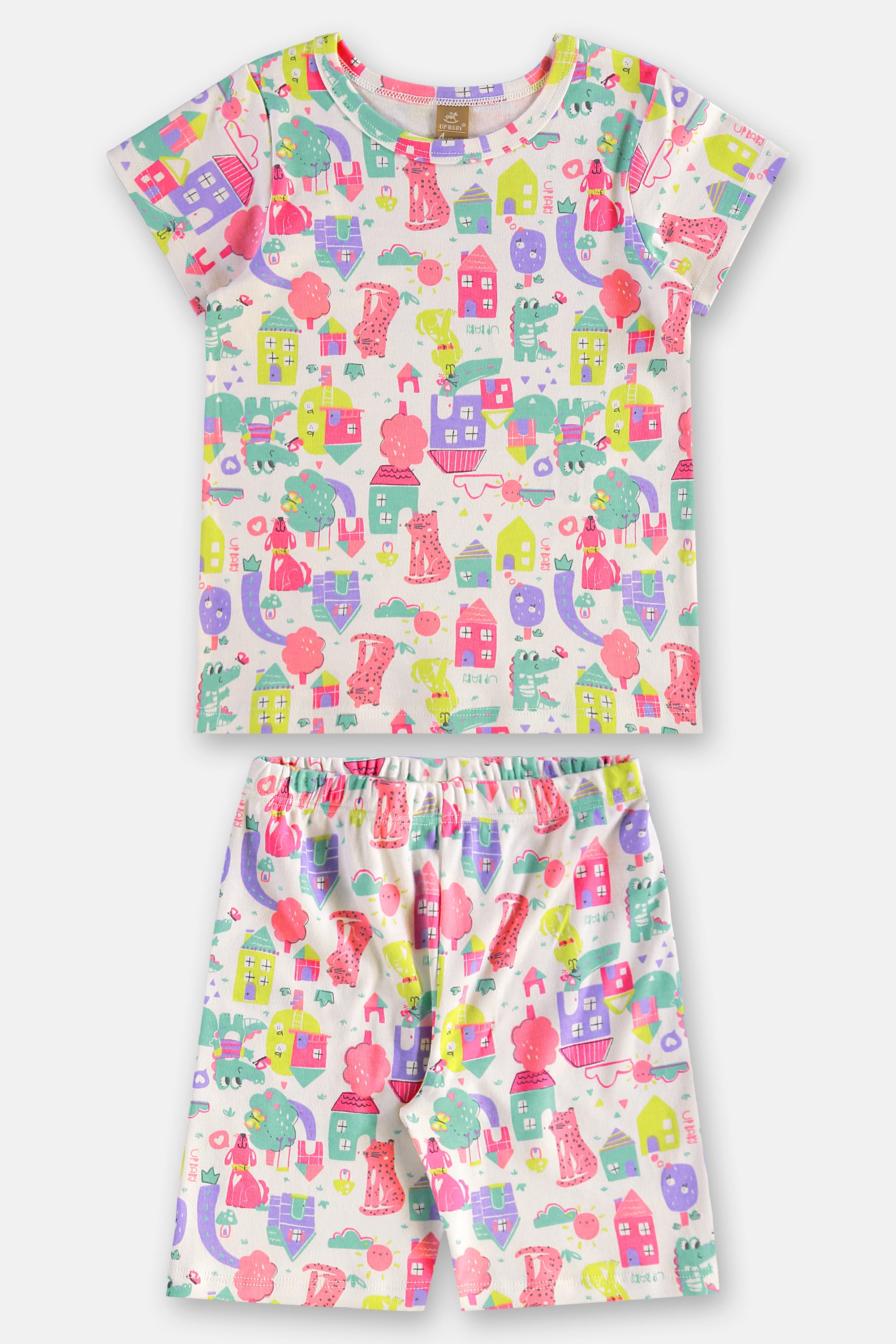 Pijama Infantil Feminino em Suedine Estampado (Branco) Up Baby - Imagem 28