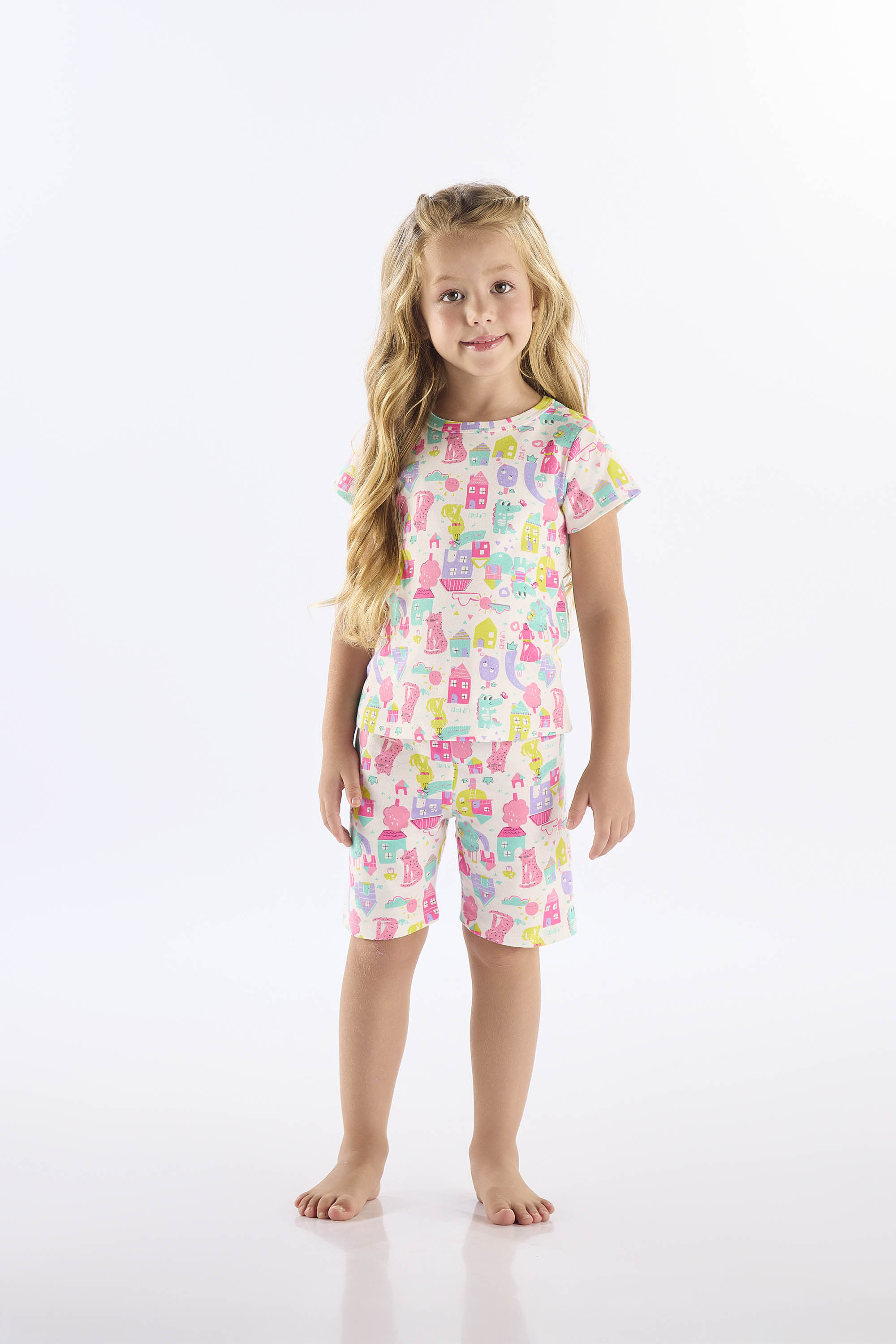 Pijama Infantil Feminino em Suedine Estampado (Branco) Up Baby - Imagem 29