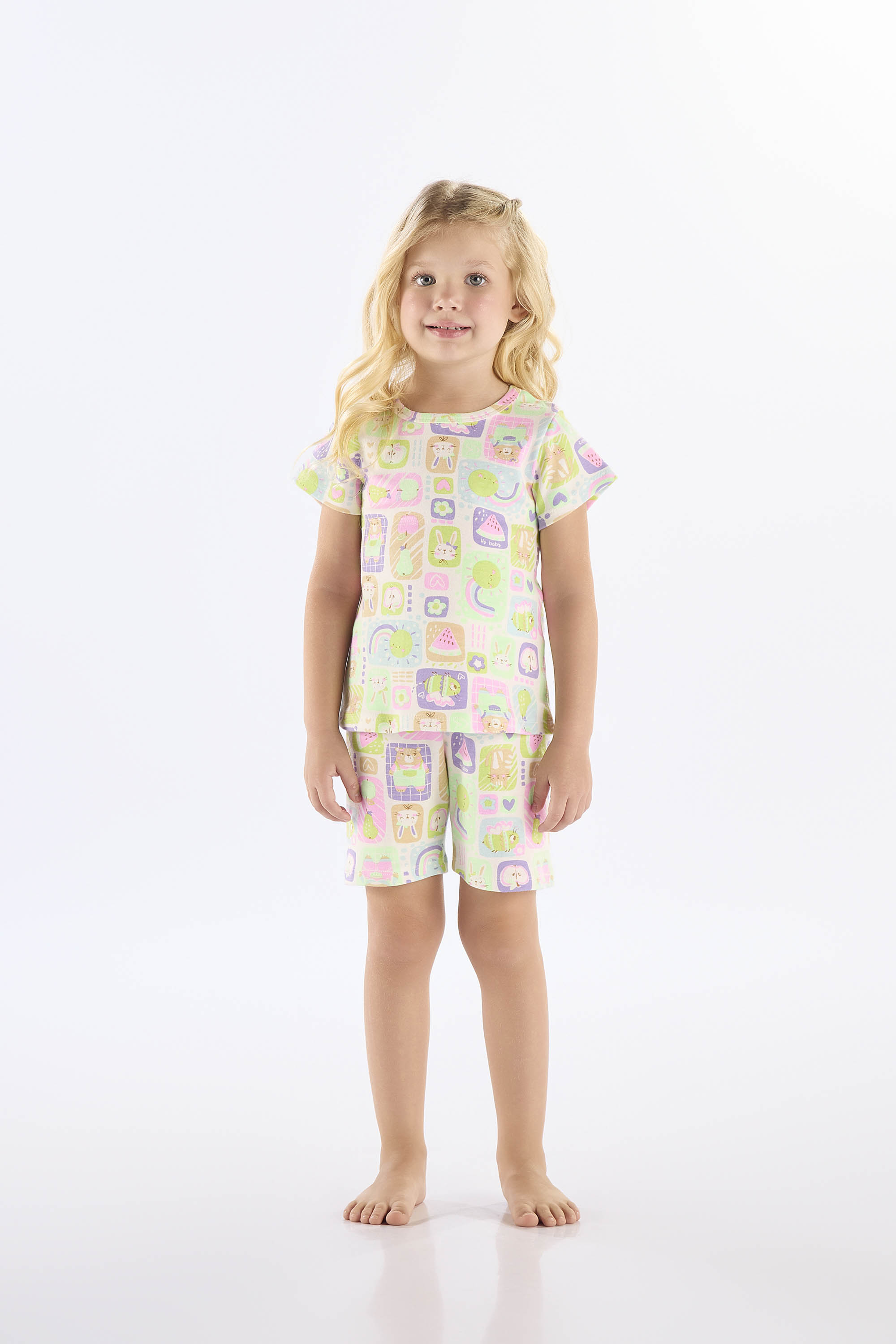 Pijama Infantil Feminino em Suedine Estampado (Branco) Up Baby - Imagem 50