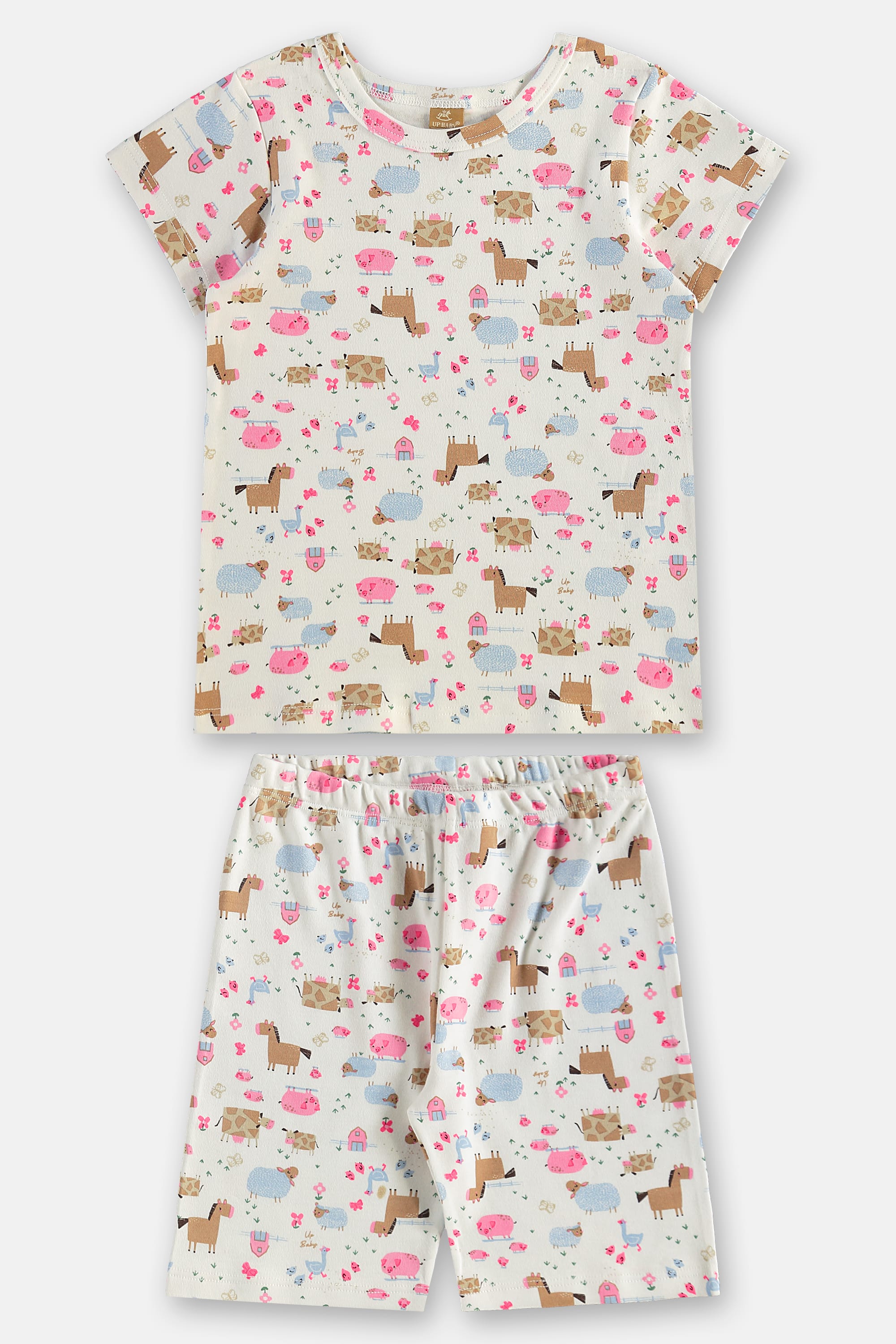 Pijama Infantil Feminino em Suedine Estampado (Off White) Up Baby - Imagem 7