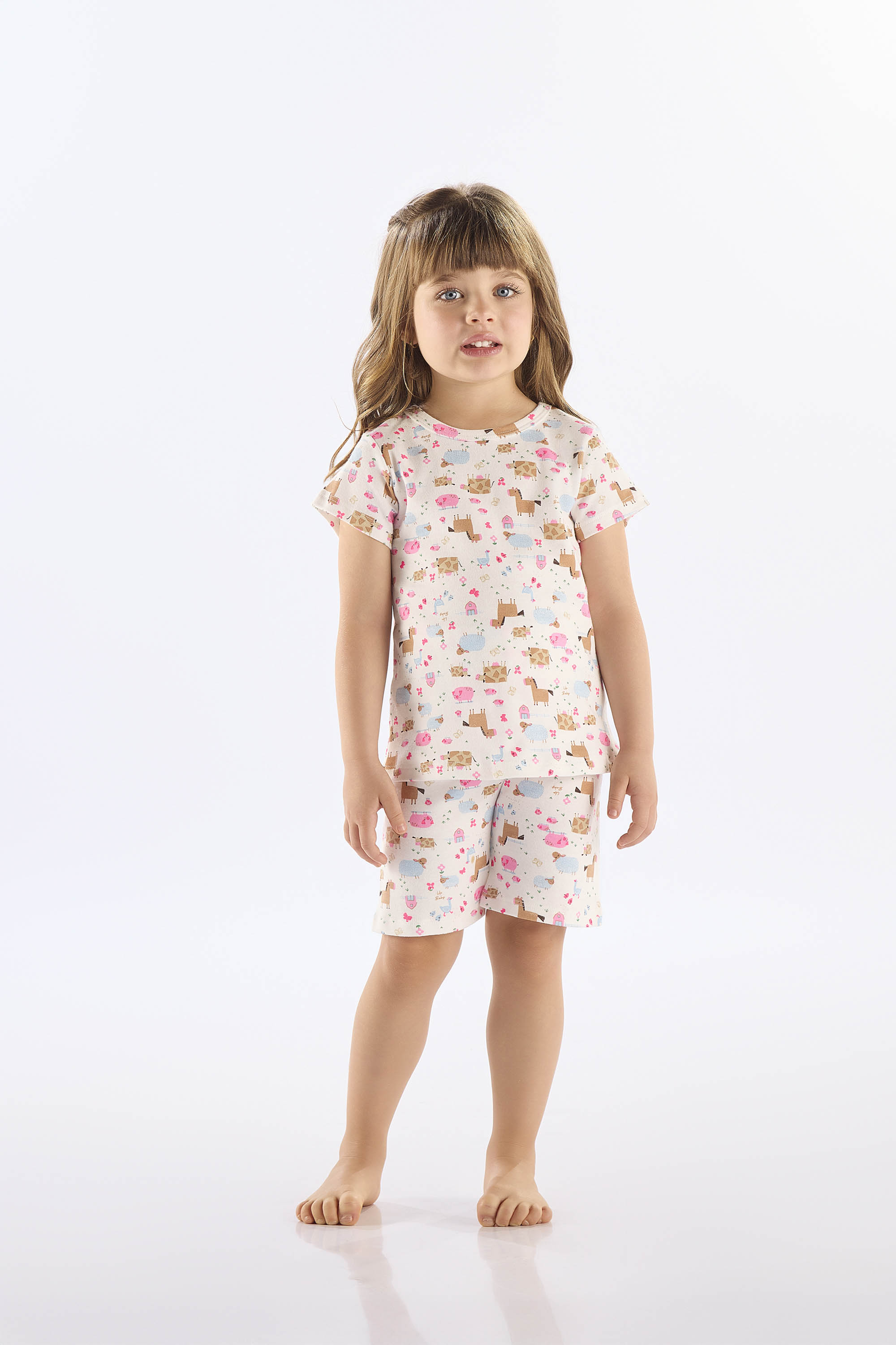 Pijama Infantil Feminino em Suedine Estampado (Off White) Up Baby - Imagem 29