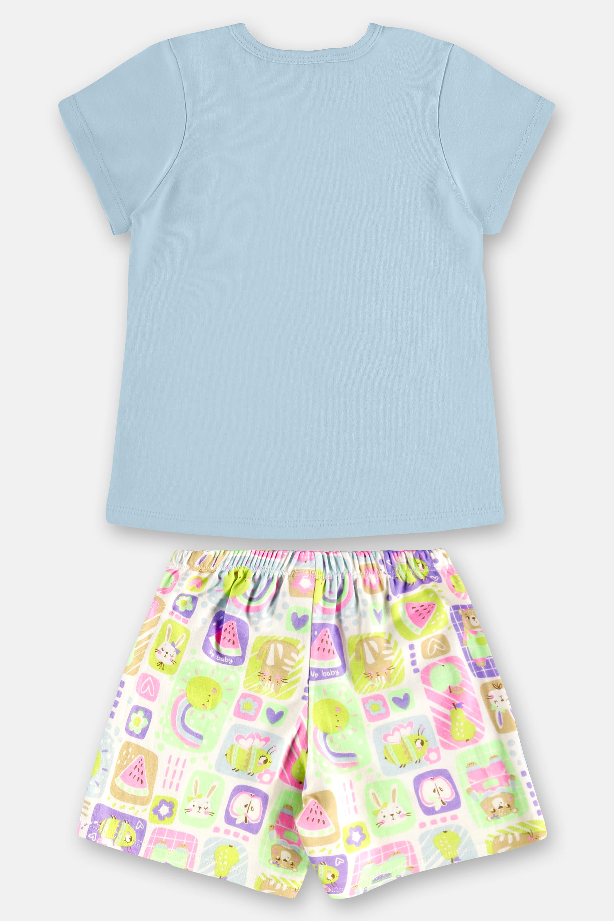 Pijama Infantil Blusa e Short em Suedine Estampado (Azul) Up Baby - Imagem 53