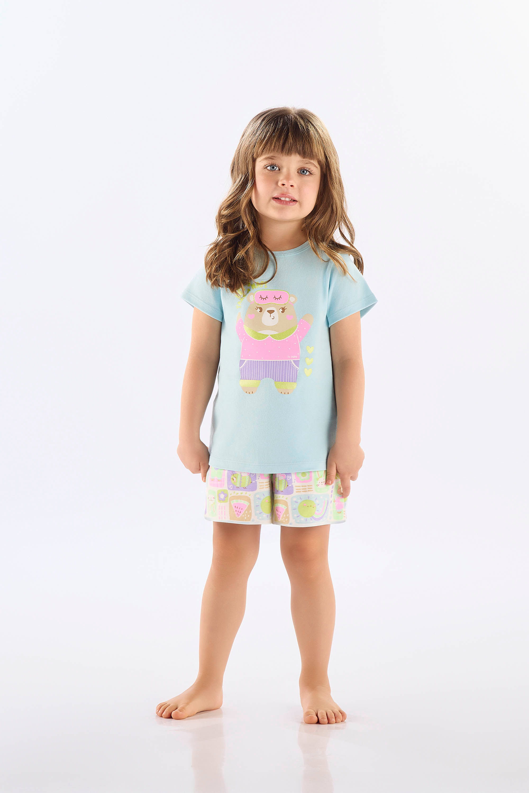Pijama Infantil Blusa e Short em Suedine Estampado (Azul) Up Baby - Imagem 15
