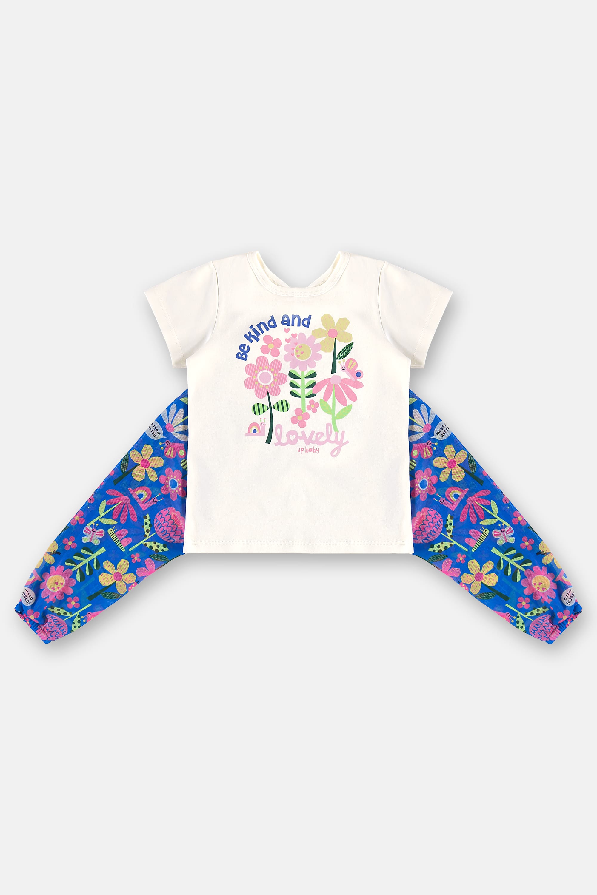 Pijama Infantil Feminino Estampado Blusa com Asas e Short (Off White) Up Baby - Imagem 42