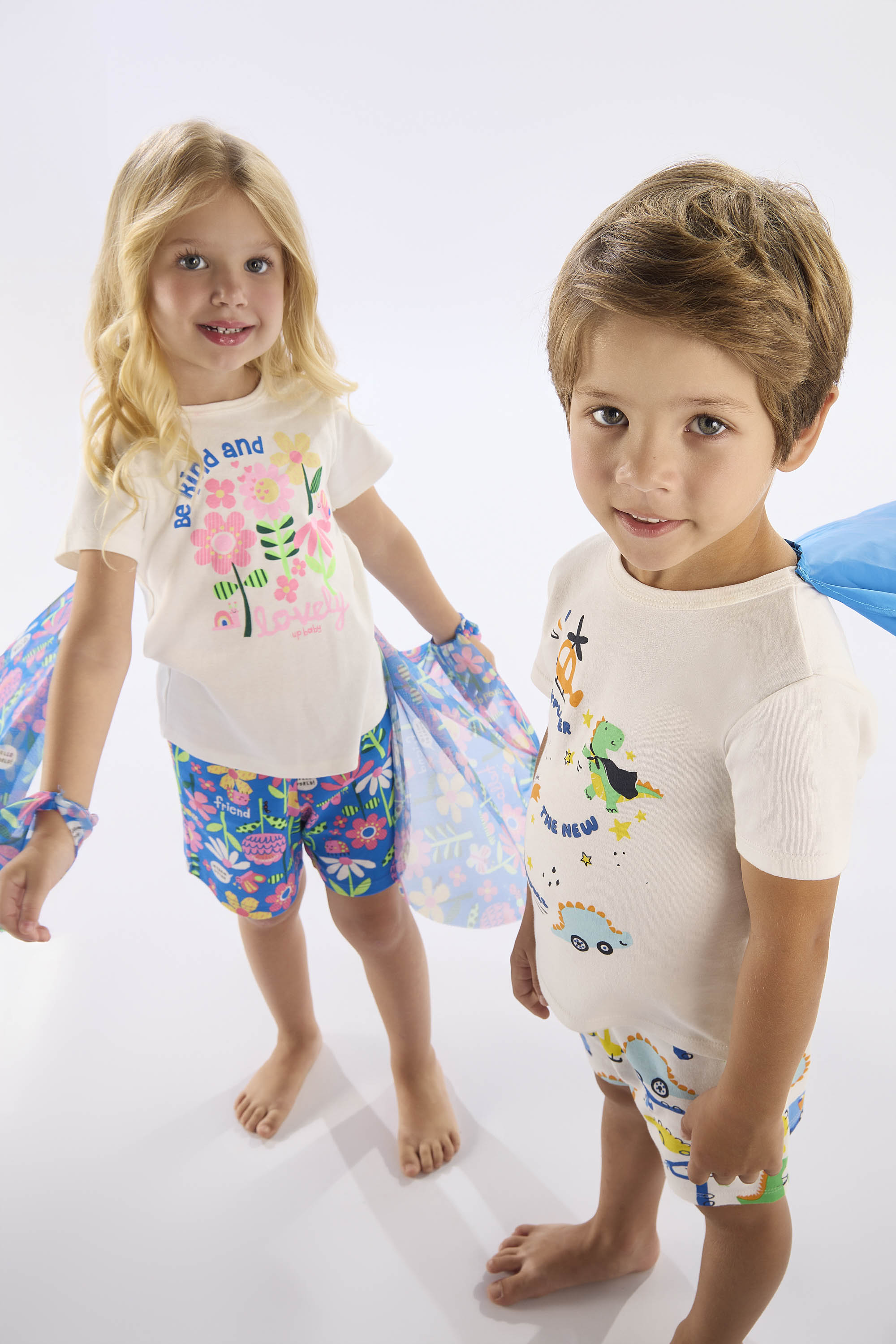 Pijama Infantil Feminino Estampado Blusa com Asas e Short (Off White) Up Baby - Imagem 53