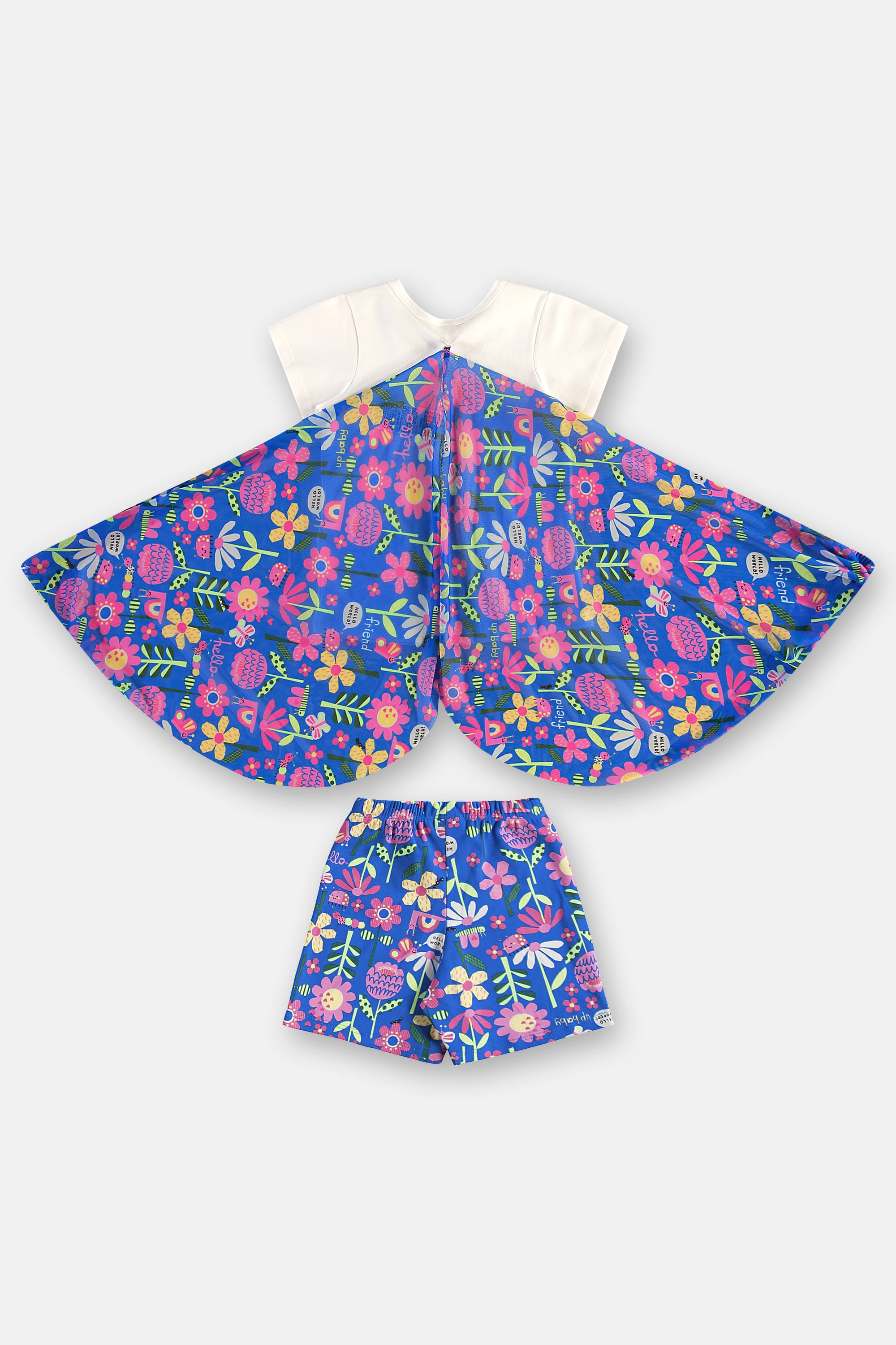 Pijama Infantil Feminino Estampado Blusa com Asas e Short (Off White) Up Baby - Imagem 8