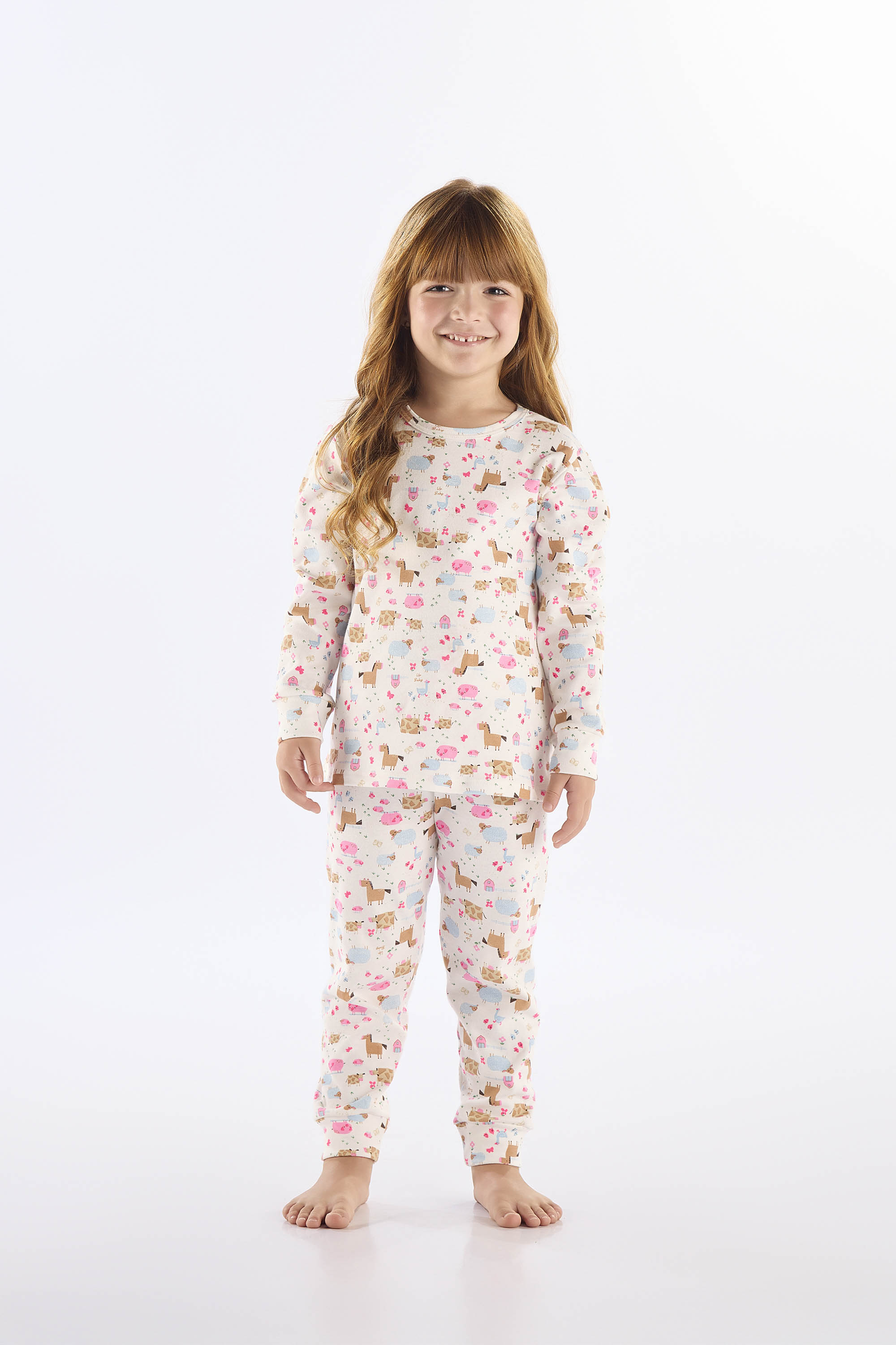 Pijama Longo Infantil Unissex em Suedine Estampado (Branco) Up Baby - Imagem 43