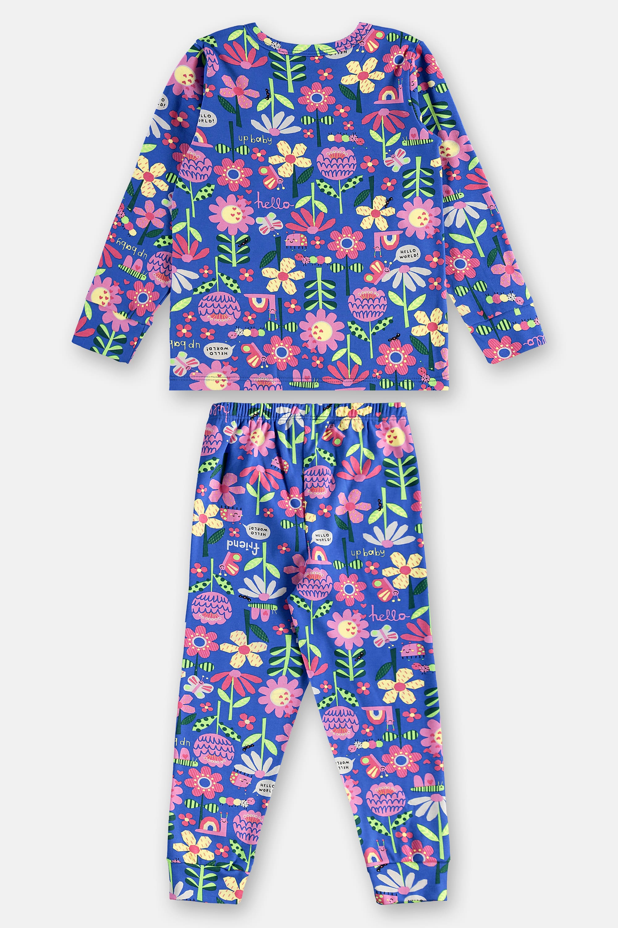 Pijama Longo Infantil Unissex em Suedine Estampado (Azul) Up Baby - Imagem 4