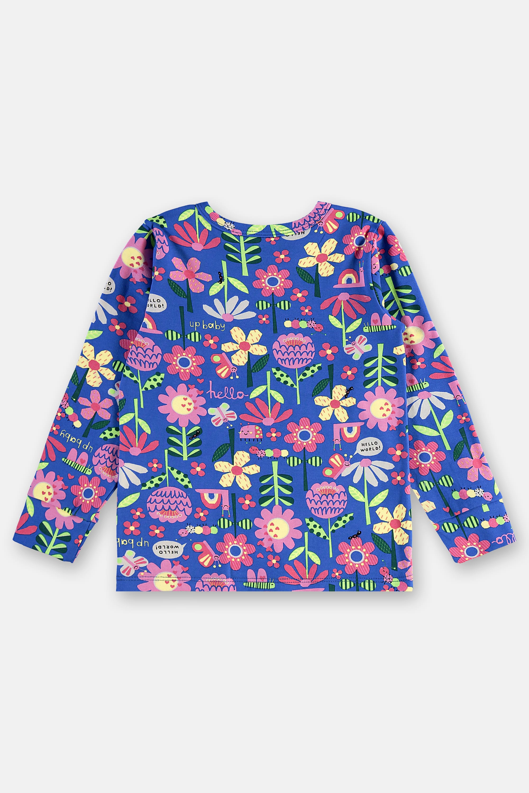 Pijama Longo Infantil Unissex em Suedine Estampado (Azul) Up Baby - Imagem 5