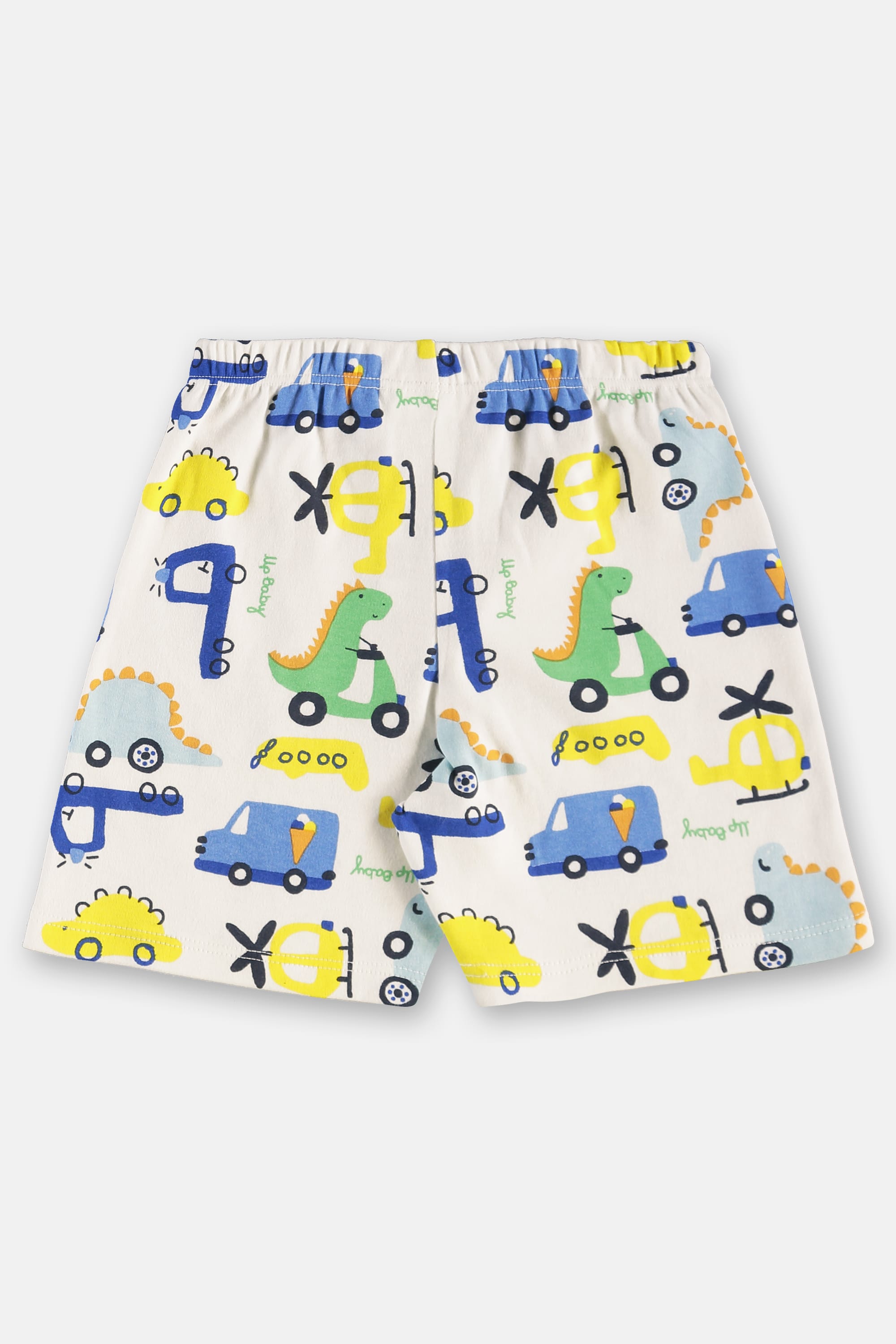 Pijama Infantil de Verão com Camiseta e Bermuda Estampados (Off White) Up Baby - Imagem 55