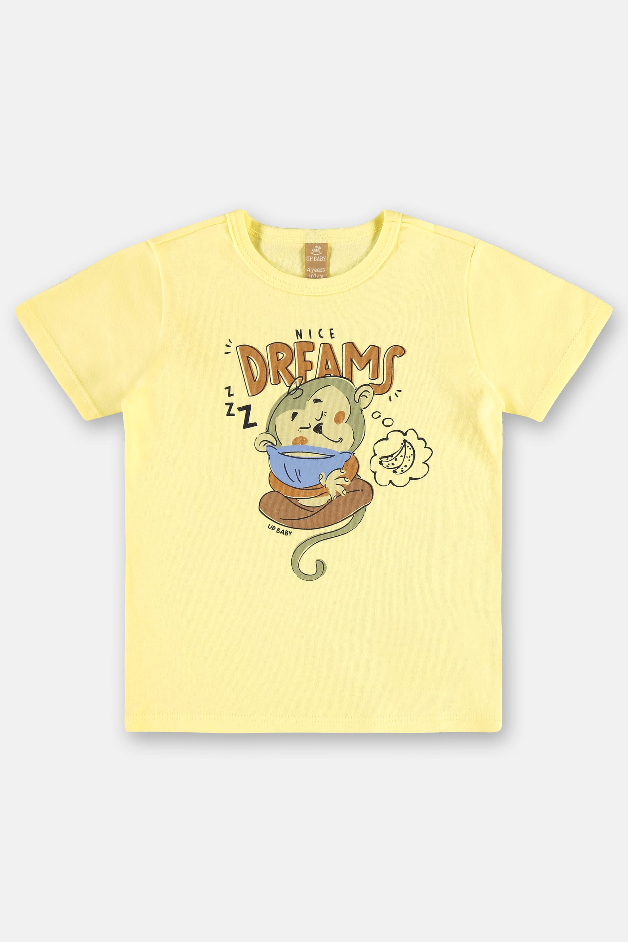 Pijama Infantil de Verão com Camiseta e Bermuda Estampados (Amarelo) Up Baby - Imagem 9