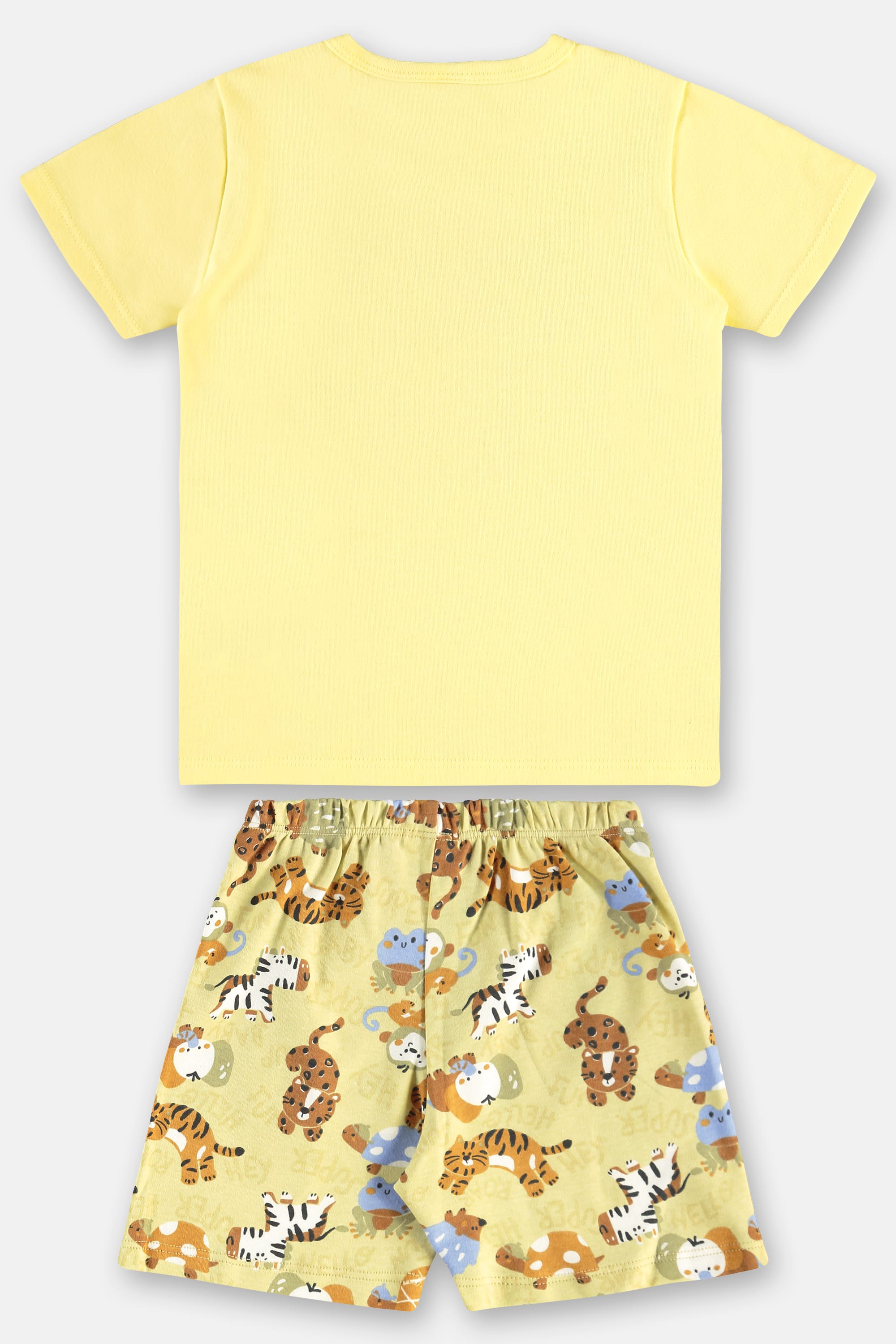 Pijama Infantil de Verão com Camiseta e Bermuda Estampados (Amarelo) Up Baby - Imagem 53