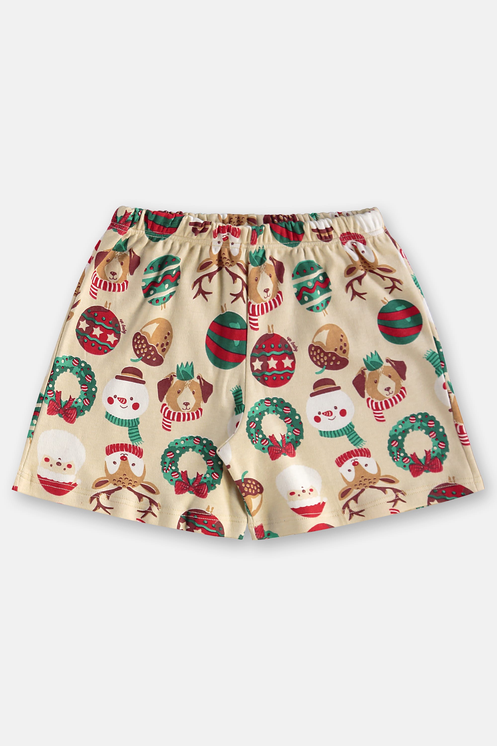 Pijama Infantil Natalino em Suedine (Bege) Up Baby - Imagem 24