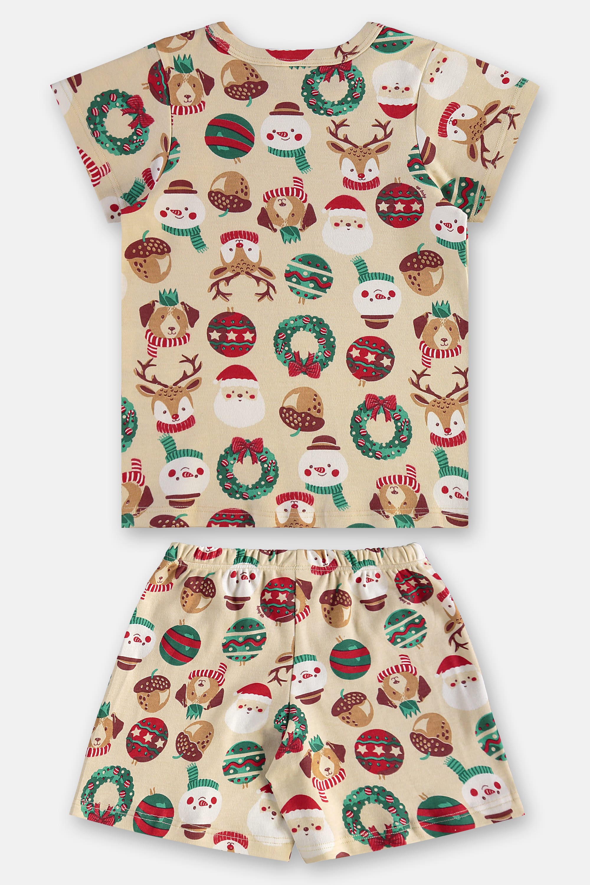 Pijama Infantil Natalino em Suedine (Bege) Up Baby - Imagem 11