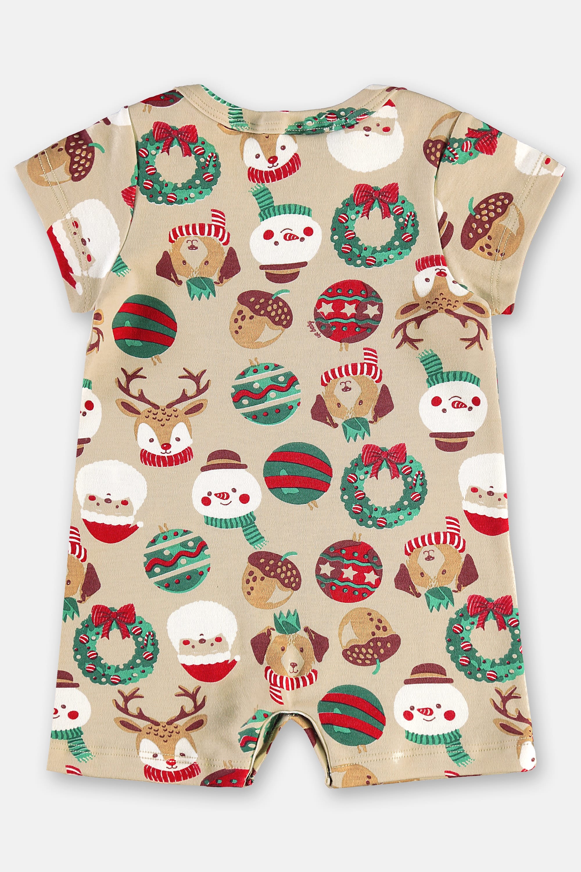 Macaquinho Pijama Bebê Unissex em Suedine (Bege) Up Baby - Imagem 2