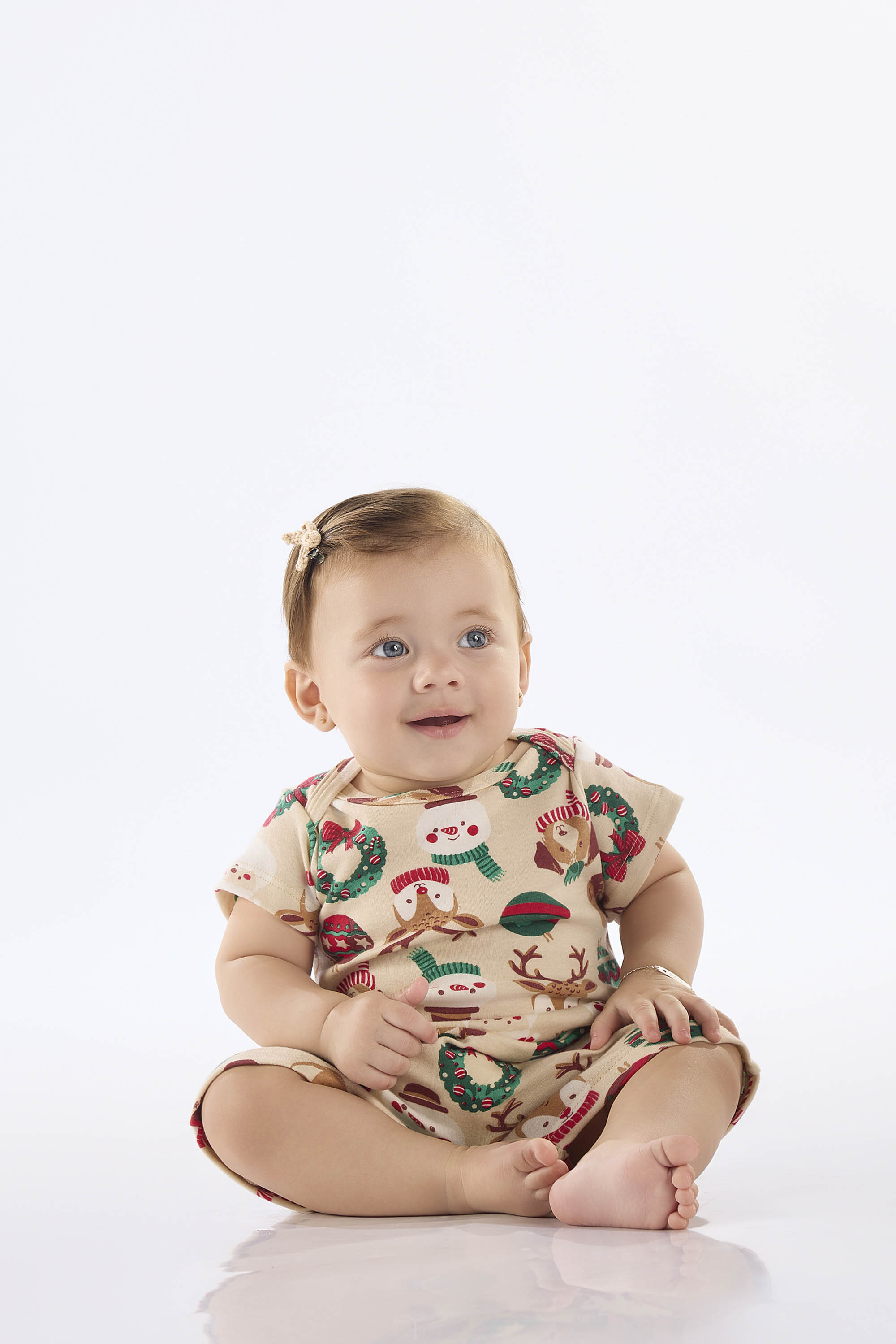 Macaquinho Pijama Bebê Unissex em Suedine (Bege) Up Baby - Imagem 15
