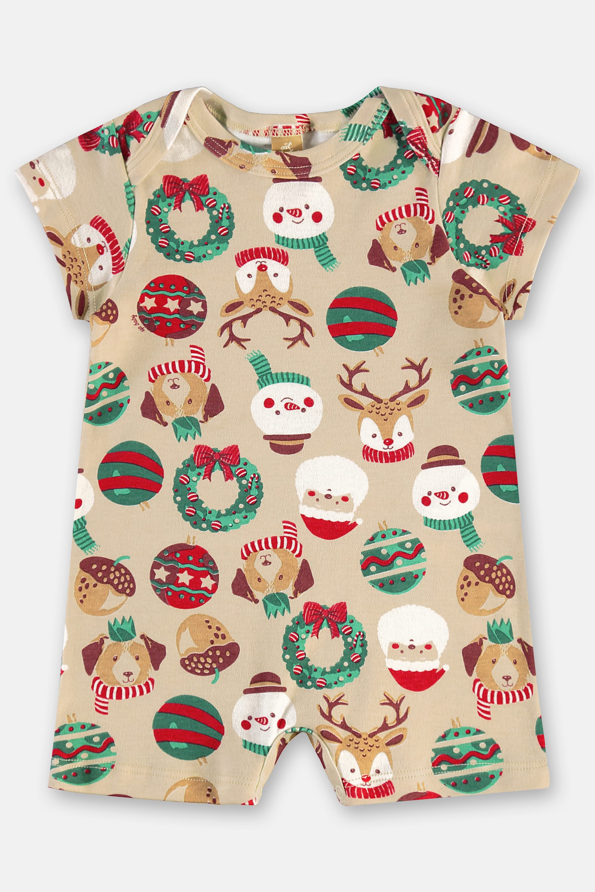 Macaquinho Pijama Bebê Unissex em Suedine (Bege) Up Baby - Imagem 12