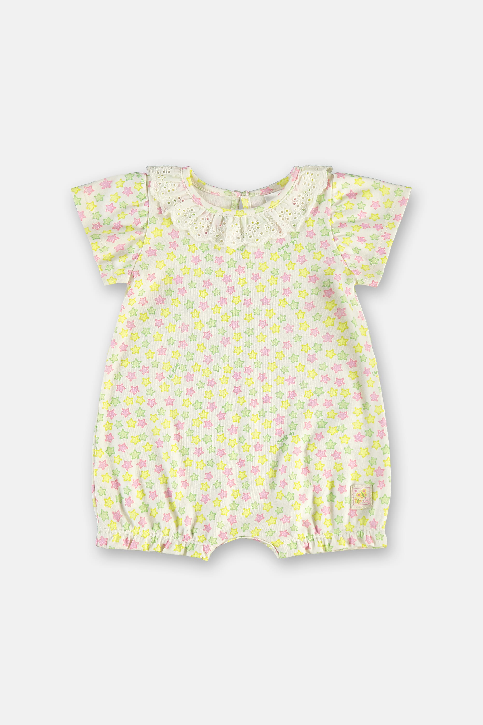 Macaquinho para Bebê Menina em Suedine Comfy Estampado (Off White) Up Baby - Imagem 2