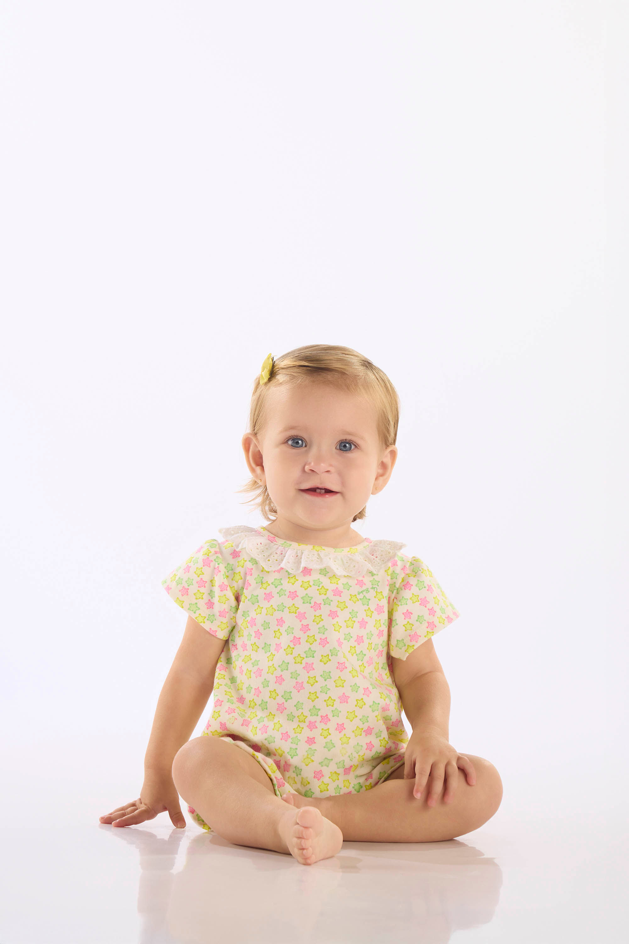 Macaquinho para Bebê Menina em Suedine Comfy Estampado (Off White) Up Baby